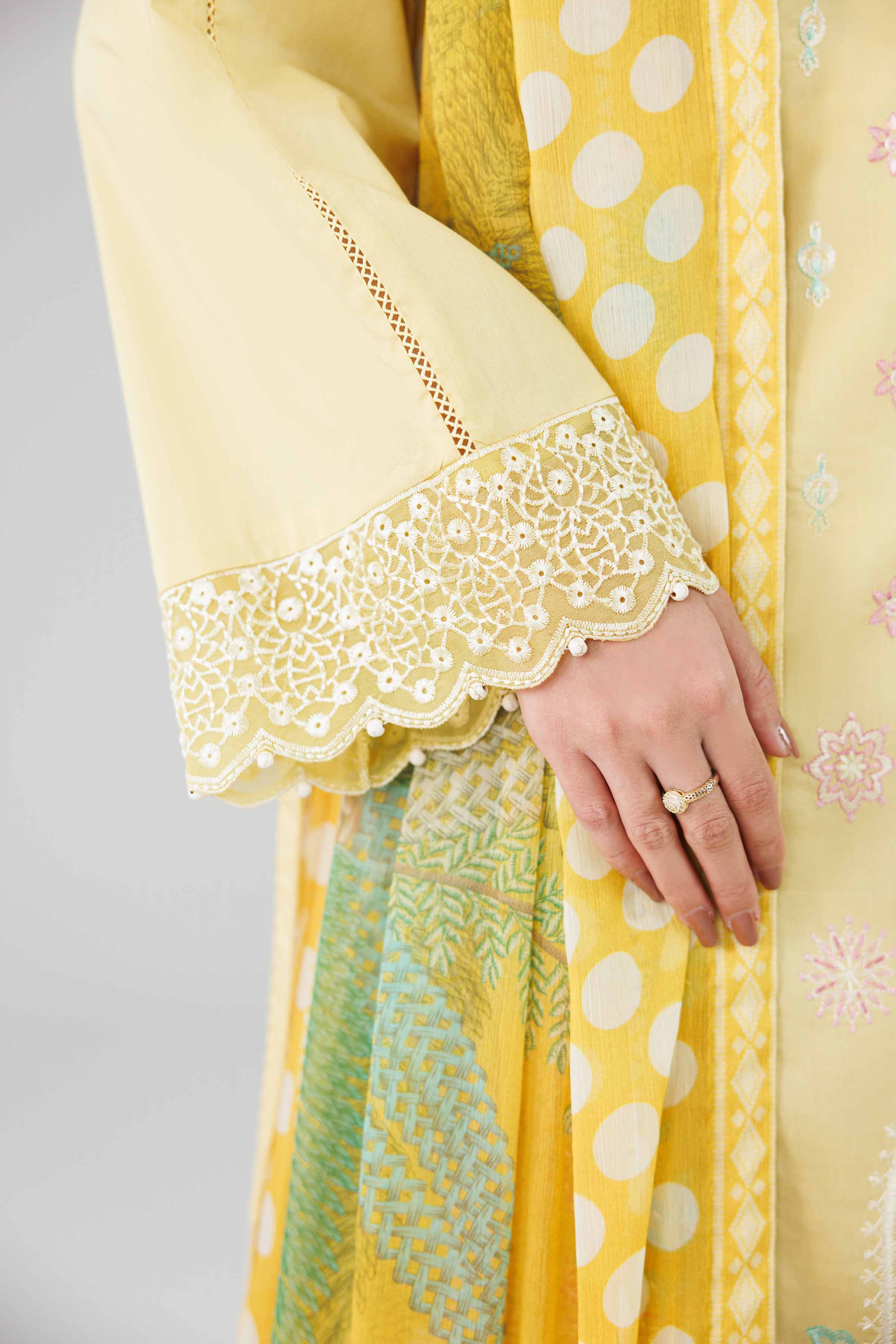 Embroidered Organza Fabric (2Pcs) | LF-909
