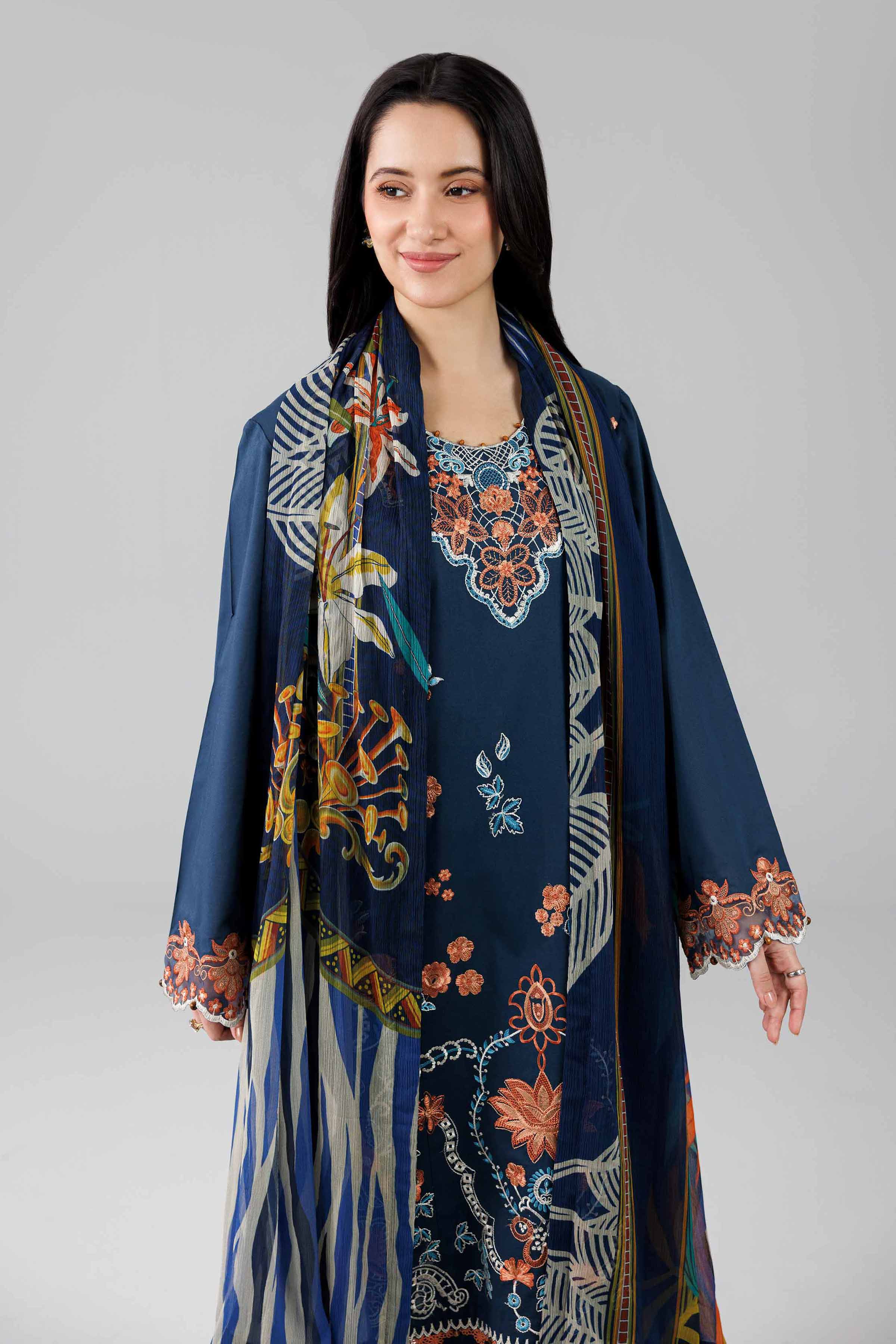 Embroidered Chiffon Fabric (2Pcs) | LF-916