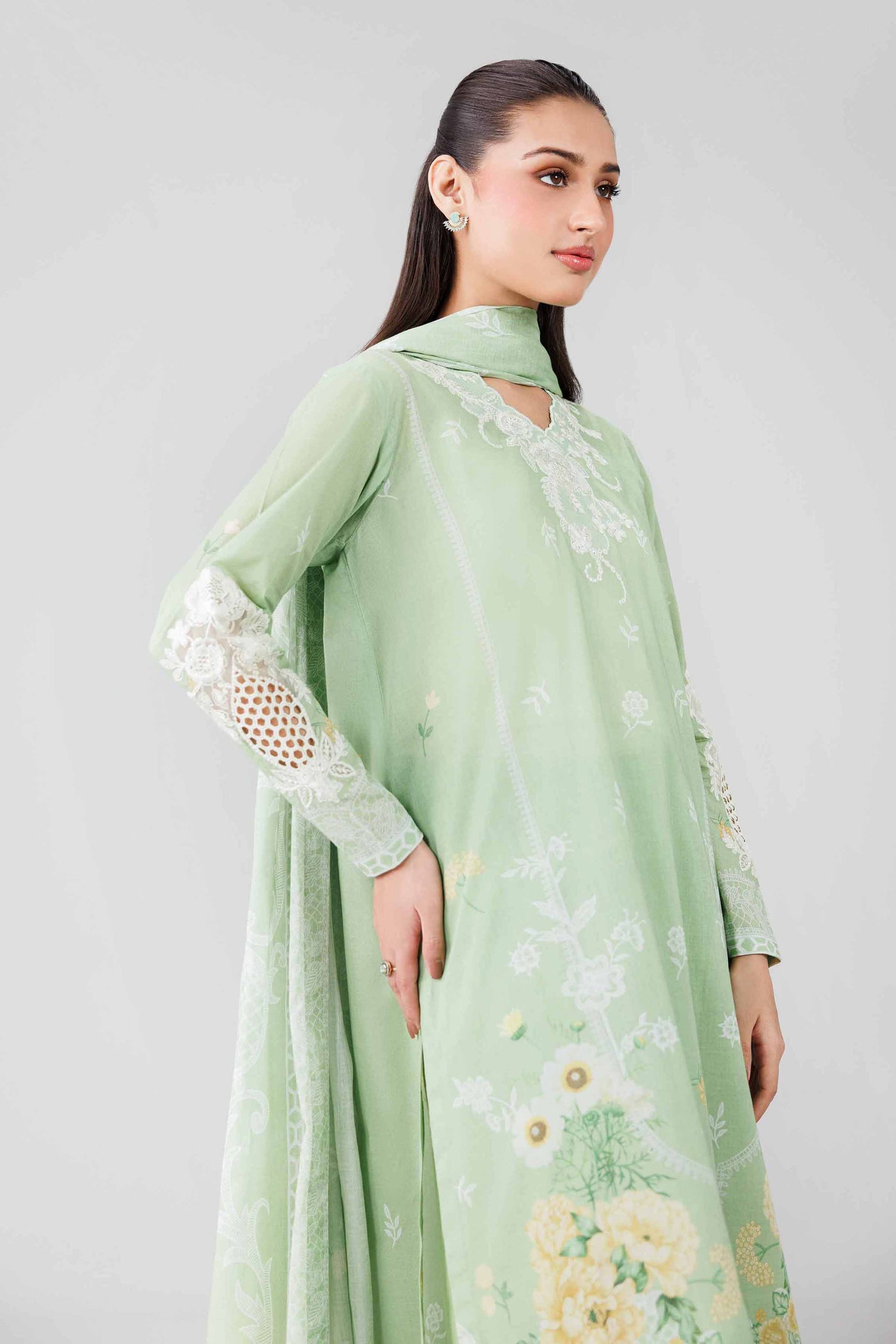 3 Piece Unstitched Embroidered Linen Suit