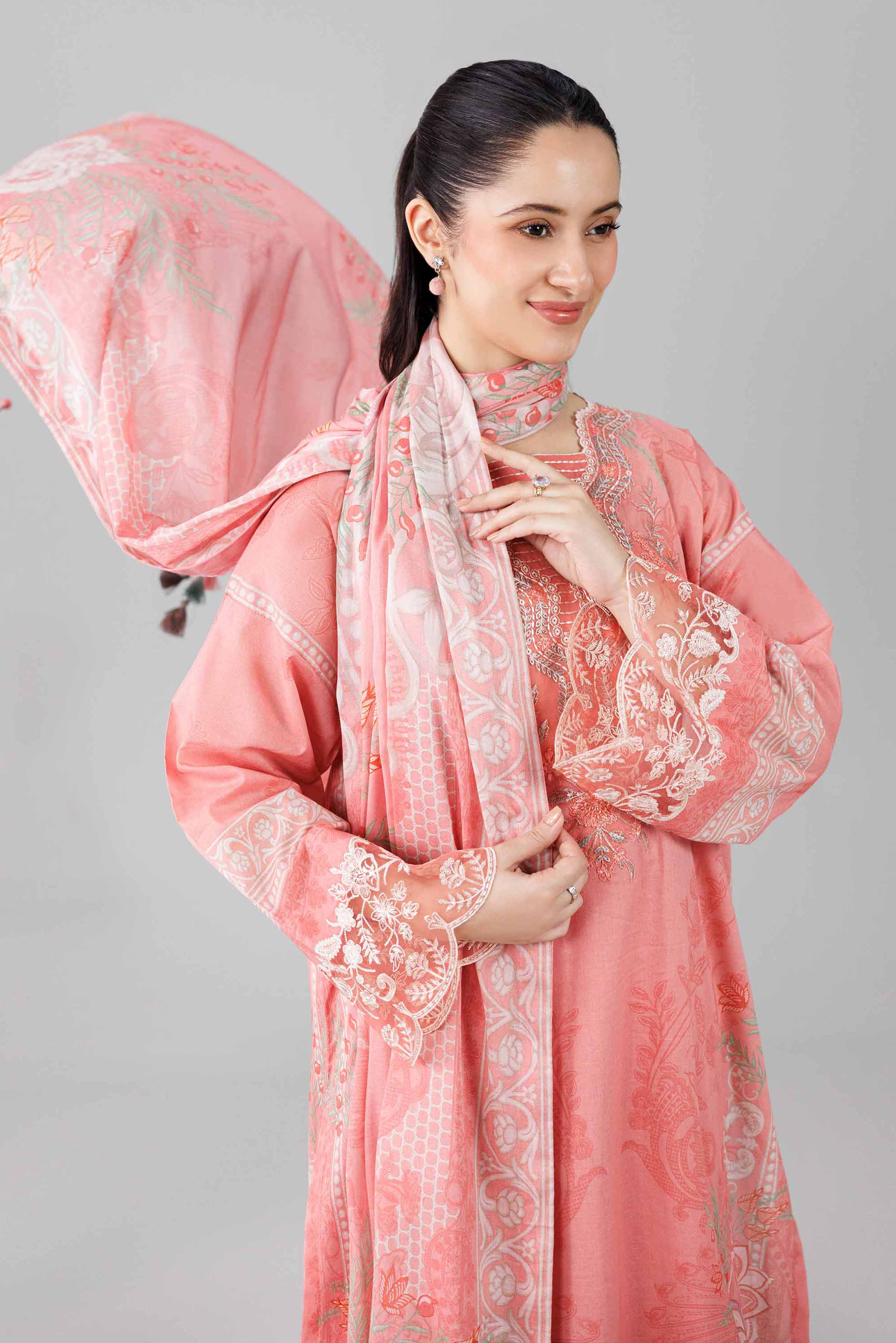 Embroidered Organza Fabric (2Pcs) | LF-910