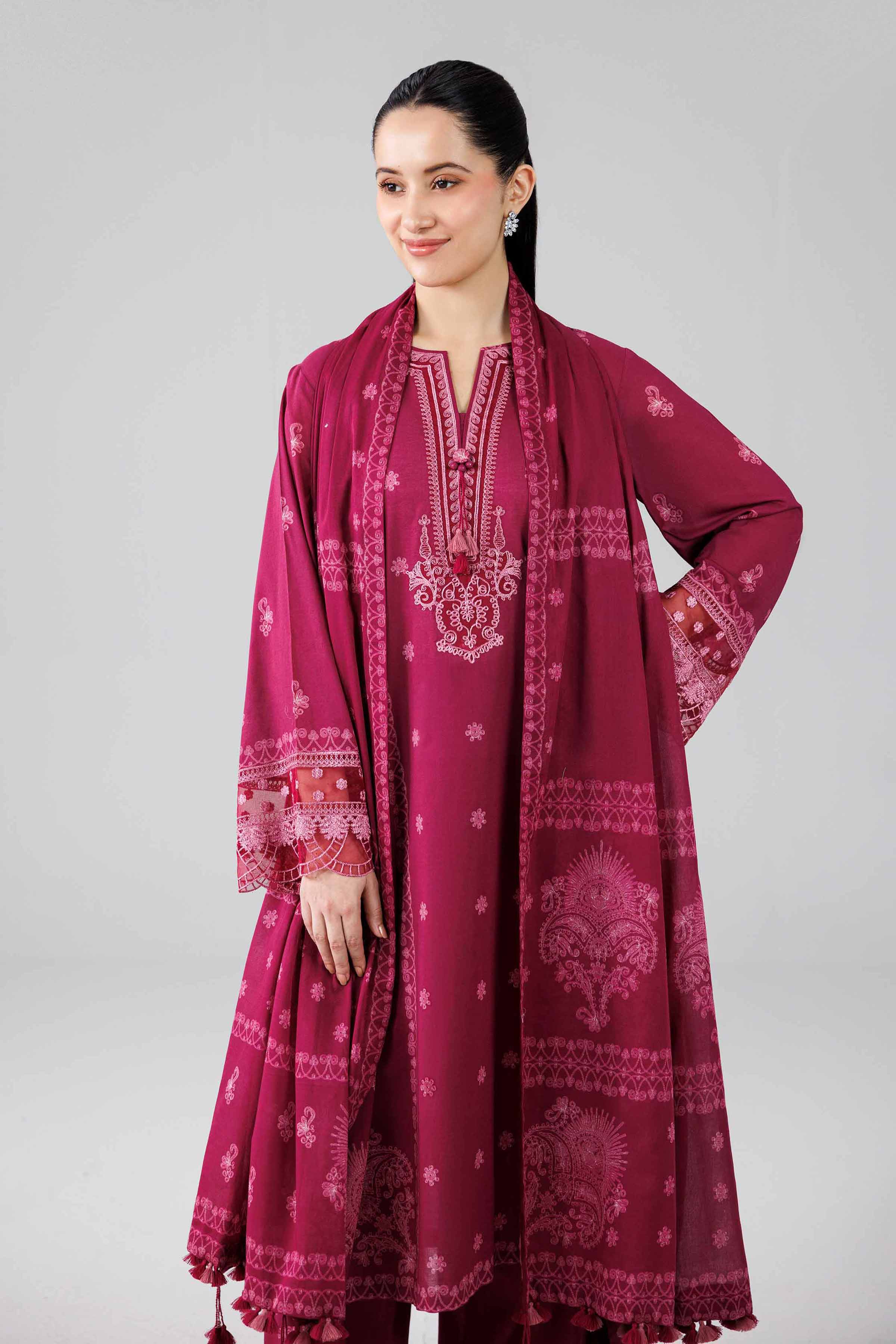 3 Piece - Digital Printed Embroidered Suit - 42601842