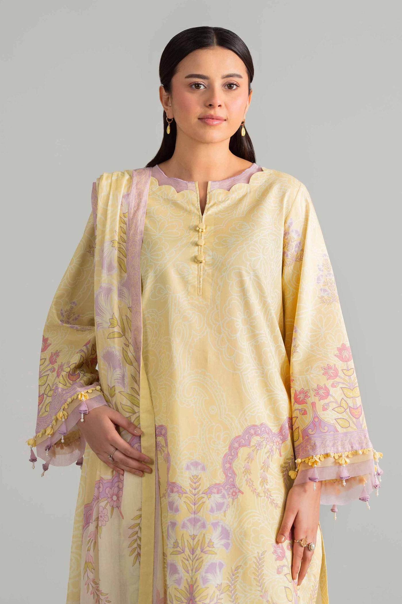3 Piece Embroidered Organza Suit