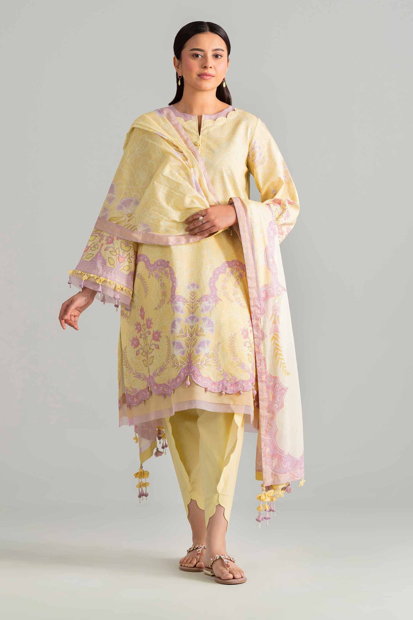 3 Piece Embroidered Organza Suit