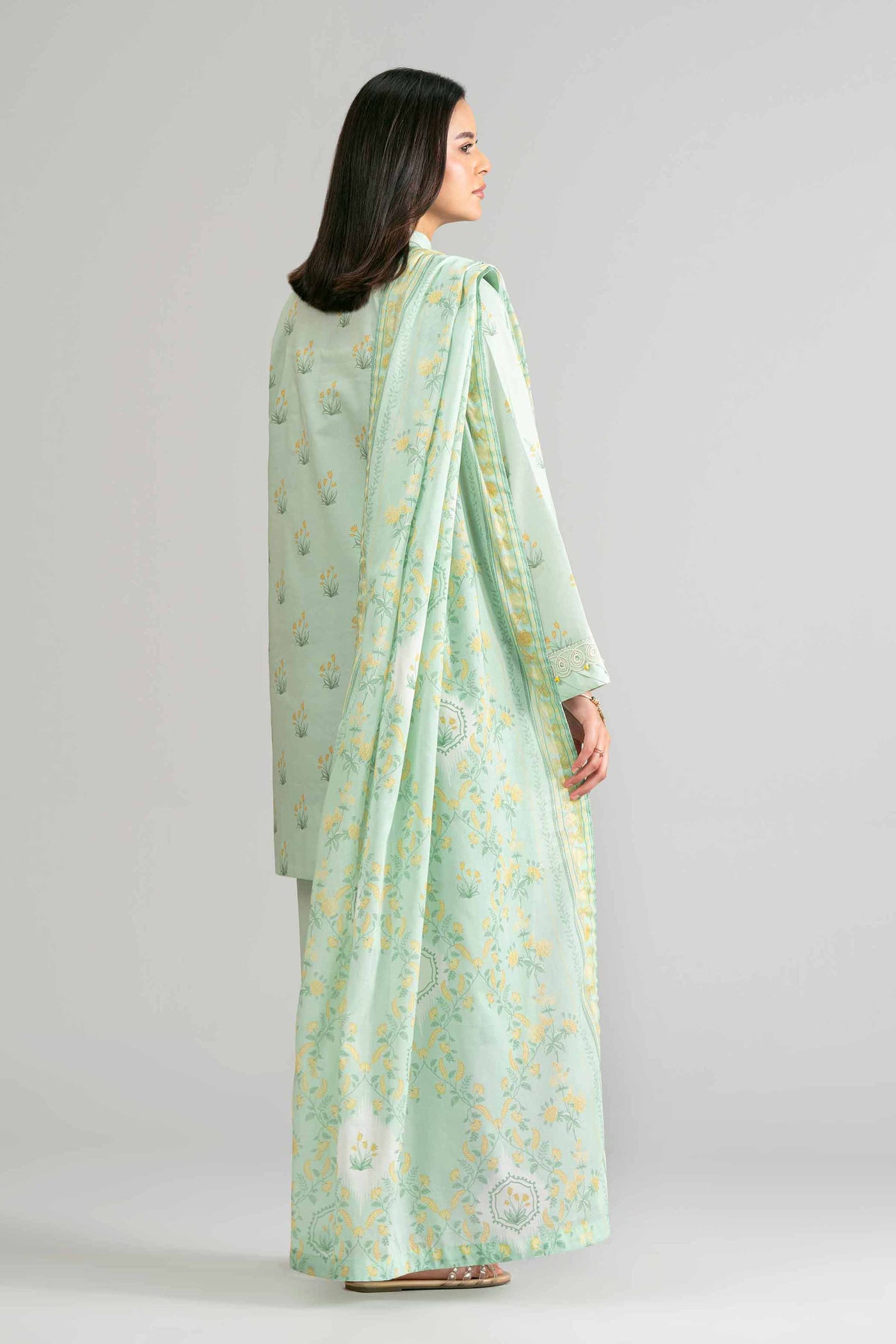 3 Piece Embroidered Organza Suit