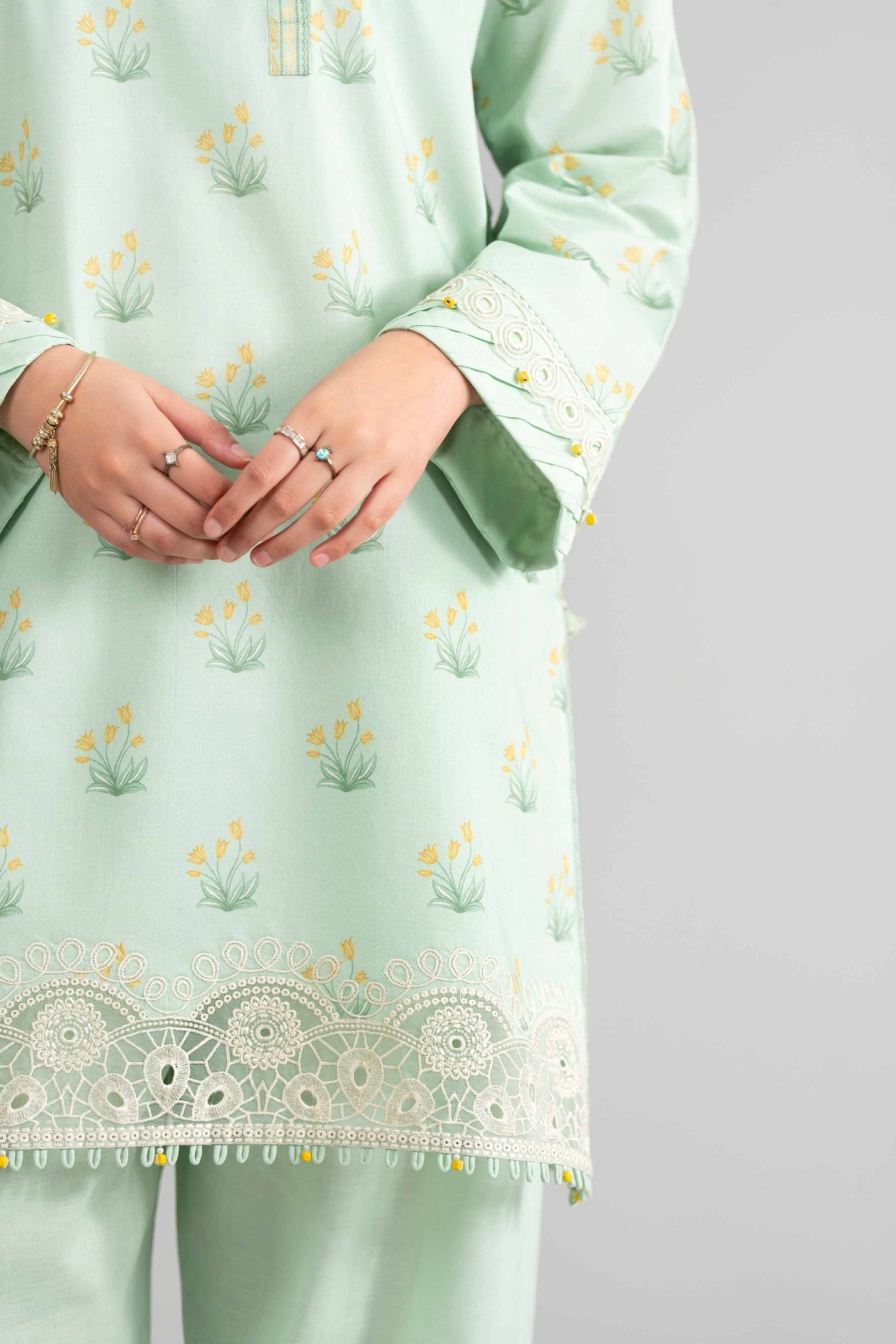 3 Piece Embroidered Organza Suit