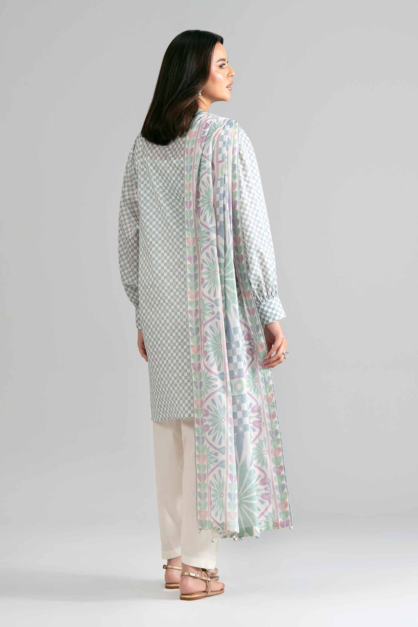3 Piece Embroidered Organza Suit