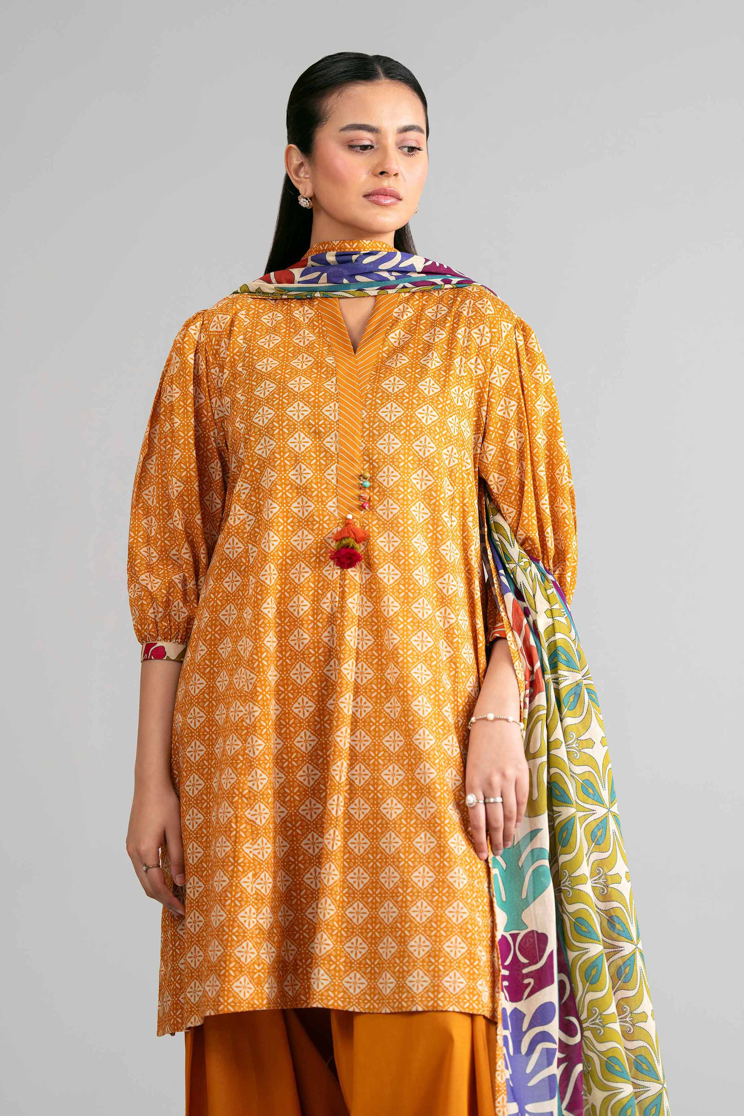 Embroidered Silk Fabric (1Pc) | LF-CH3R1