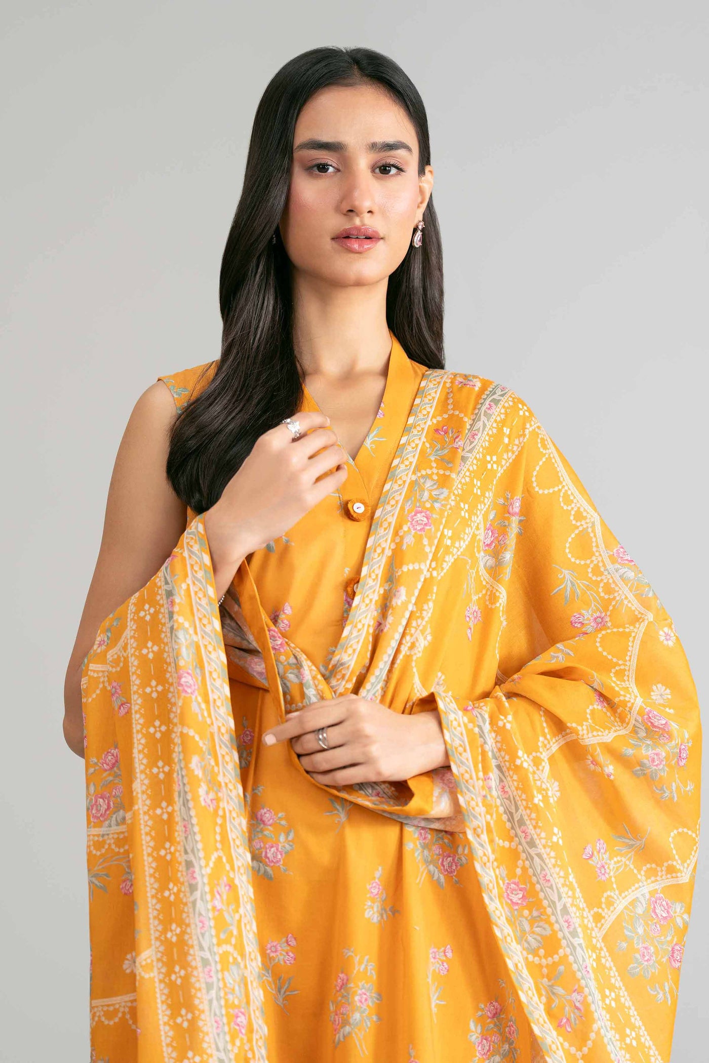3 Piece Embroidered Chiffon Suit | MCS-25-106