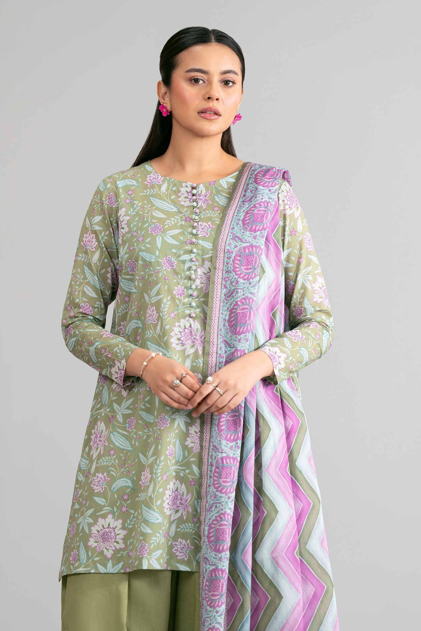 3 Piece Unstitched Embroidered Raw Silk Suit