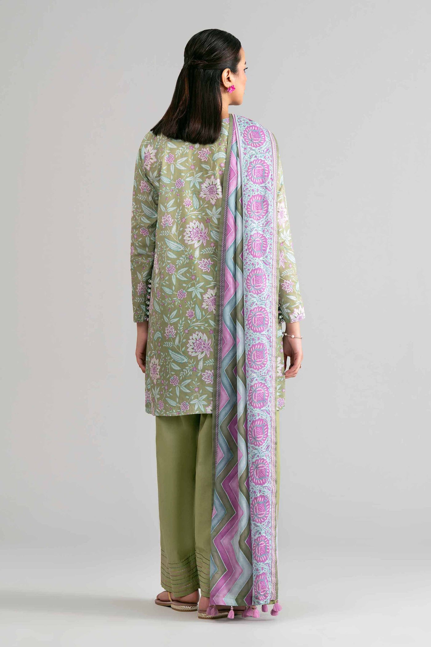 3 Piece Unstitched Embroidered Raw Silk Suit