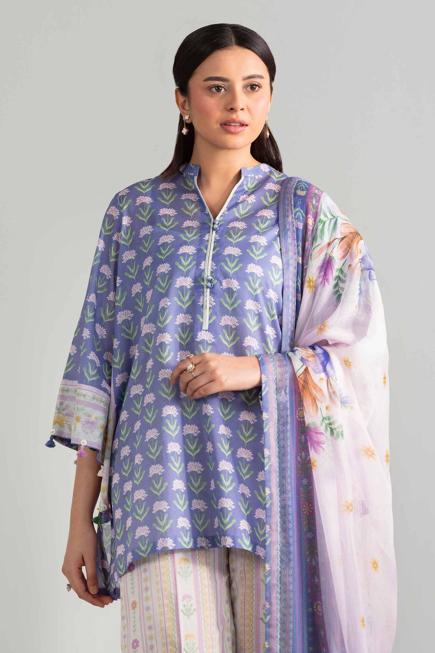 3 Piece Embroidered Organza Suit
