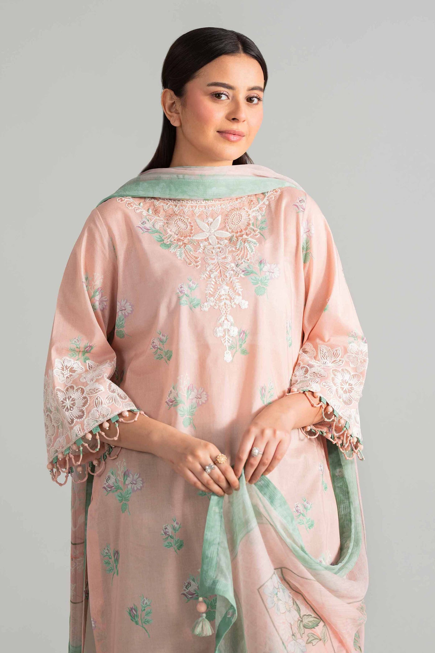 3 Piece Embroidered Velvet Suit