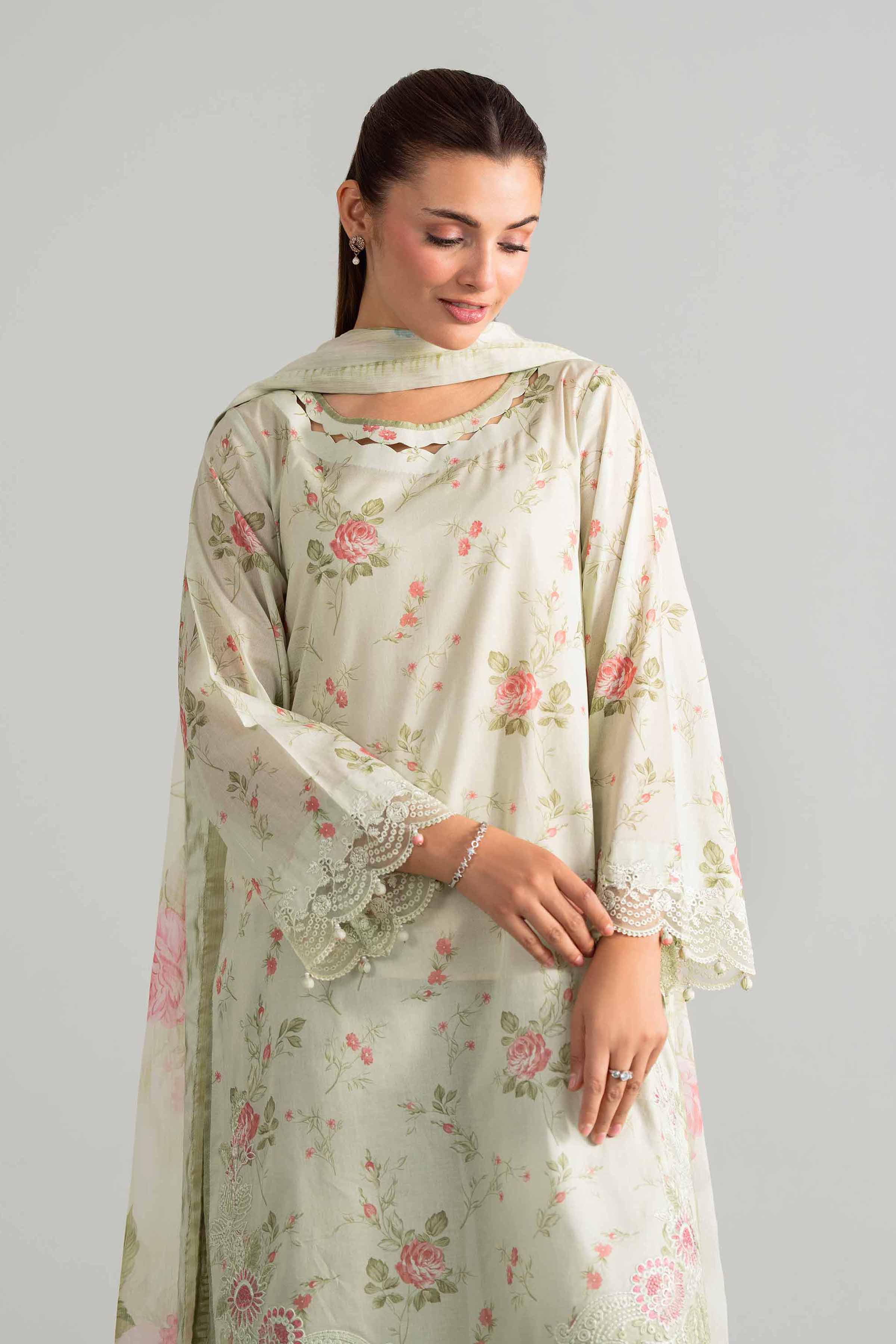 3 Piece - Digital Printed Embroidered Suit - 42601913
