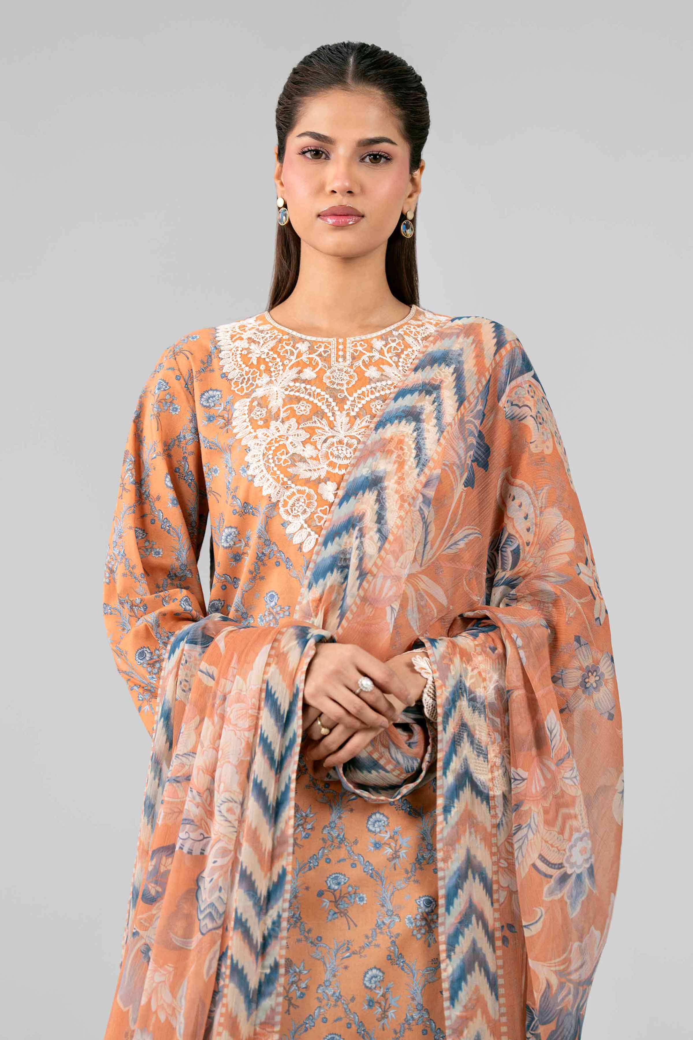 3 Piece - Digital Printed Embroidered Suit - 42601914