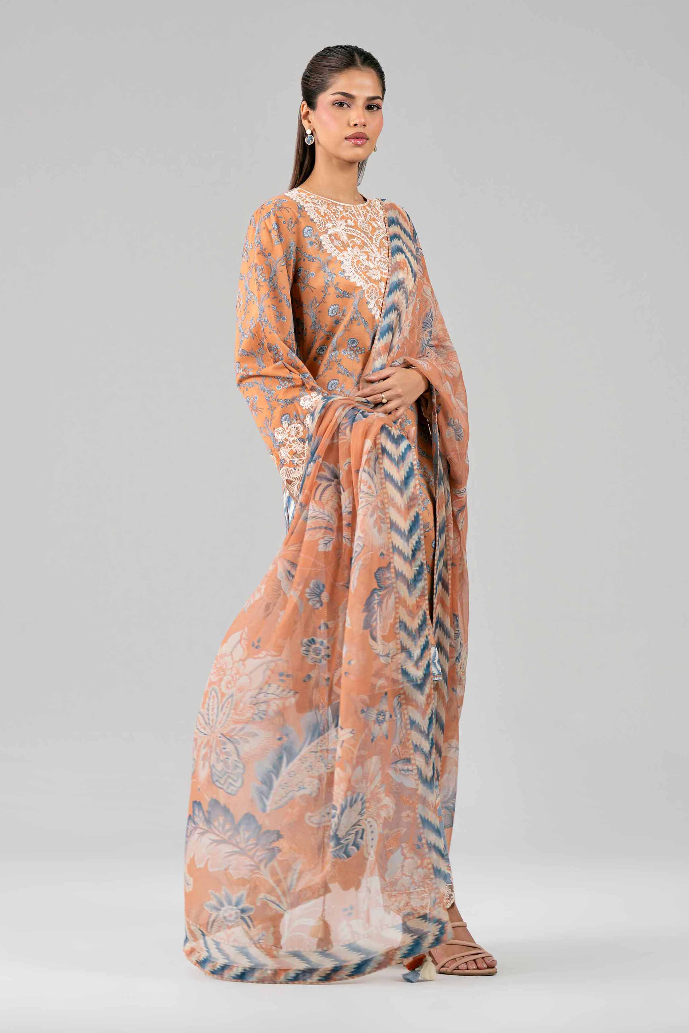 3 Piece - Digital Printed Embroidered Suit - 42601914