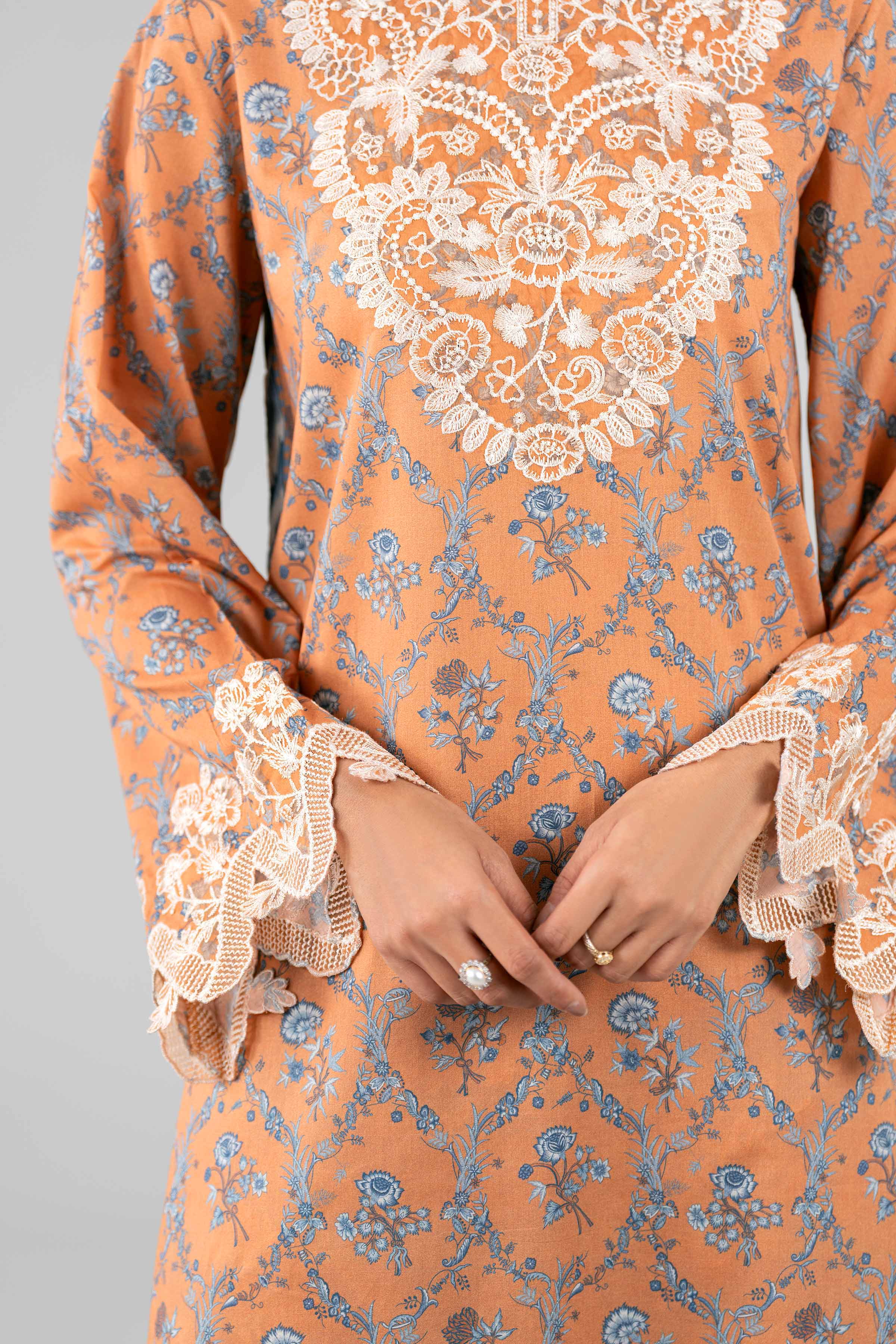3 Piece - Digital Printed Embroidered Suit - 42601914