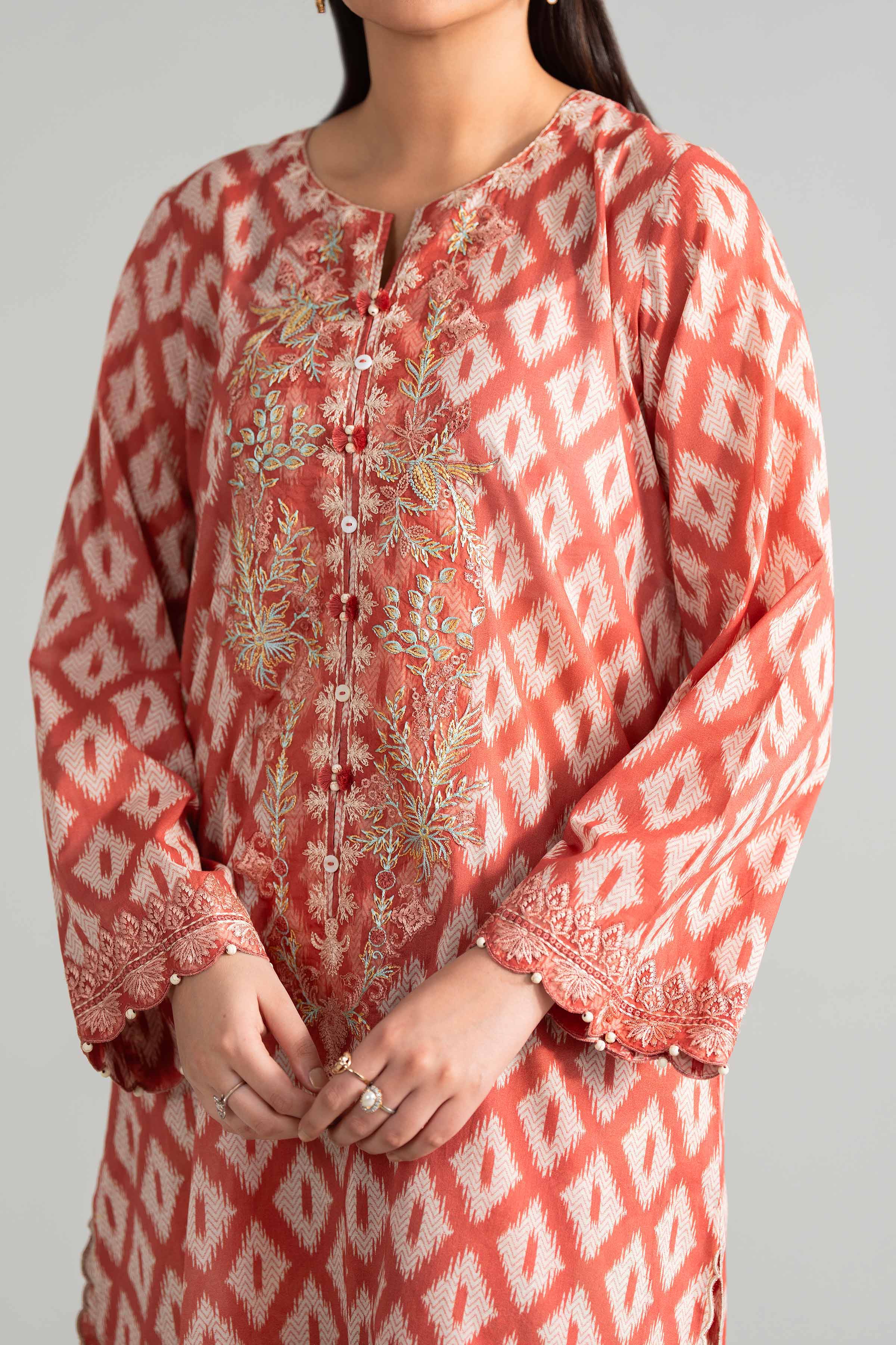 3 Piece - Digital Printed Embroidered Suit - 42601915