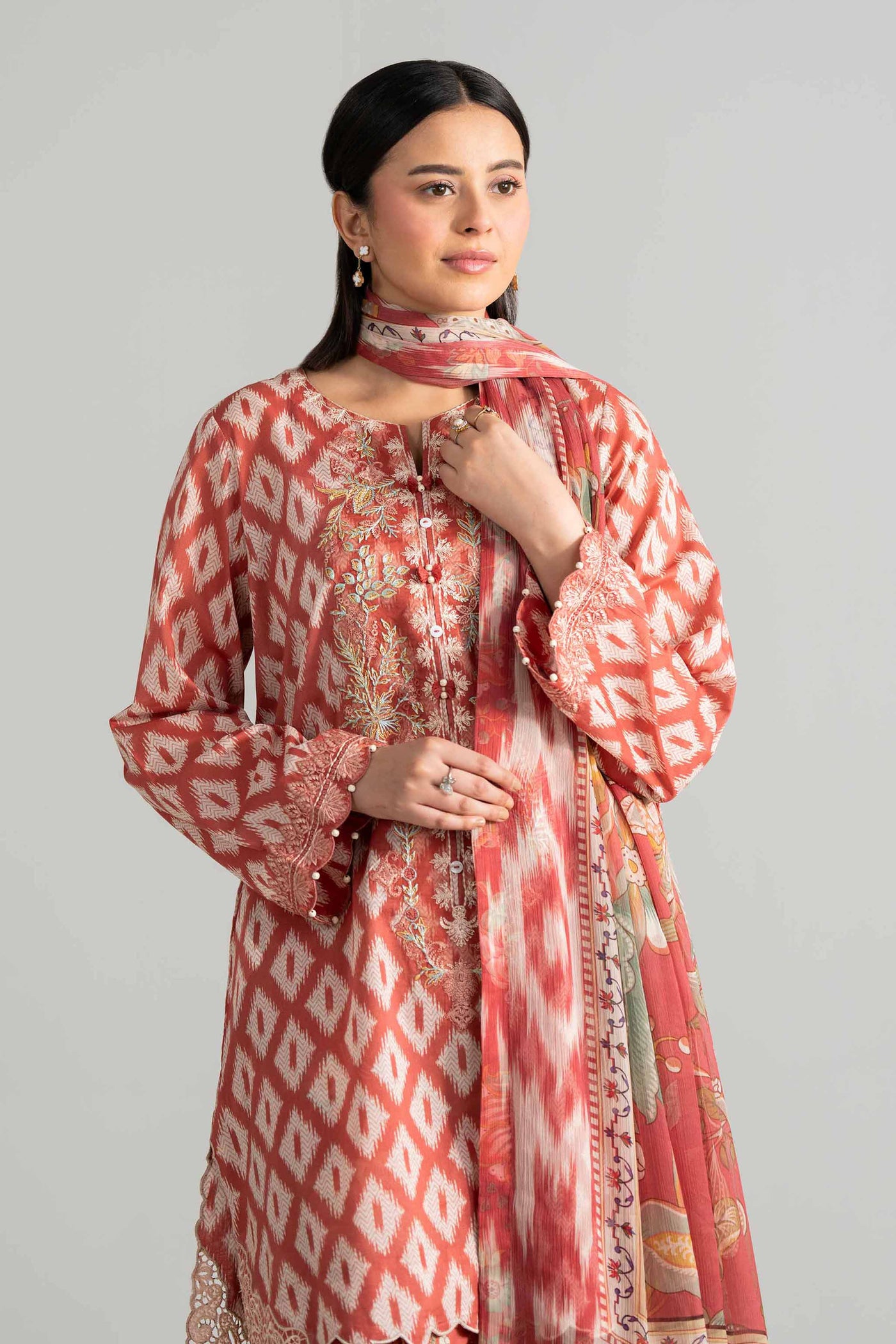 3 Piece Embroidered Velvet Suit
