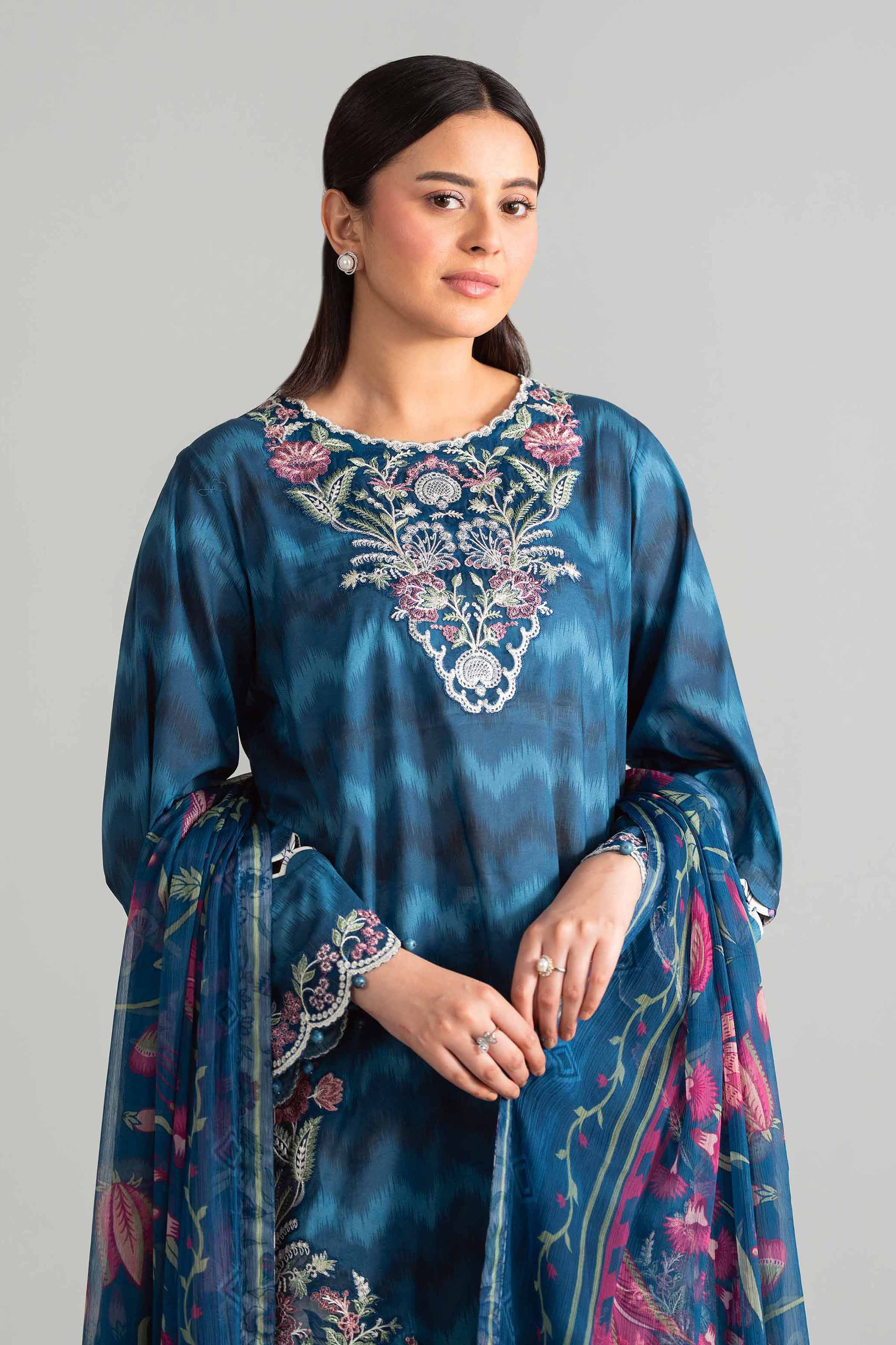 3 Piece - Digital Printed Embroidered Suit - 42601917