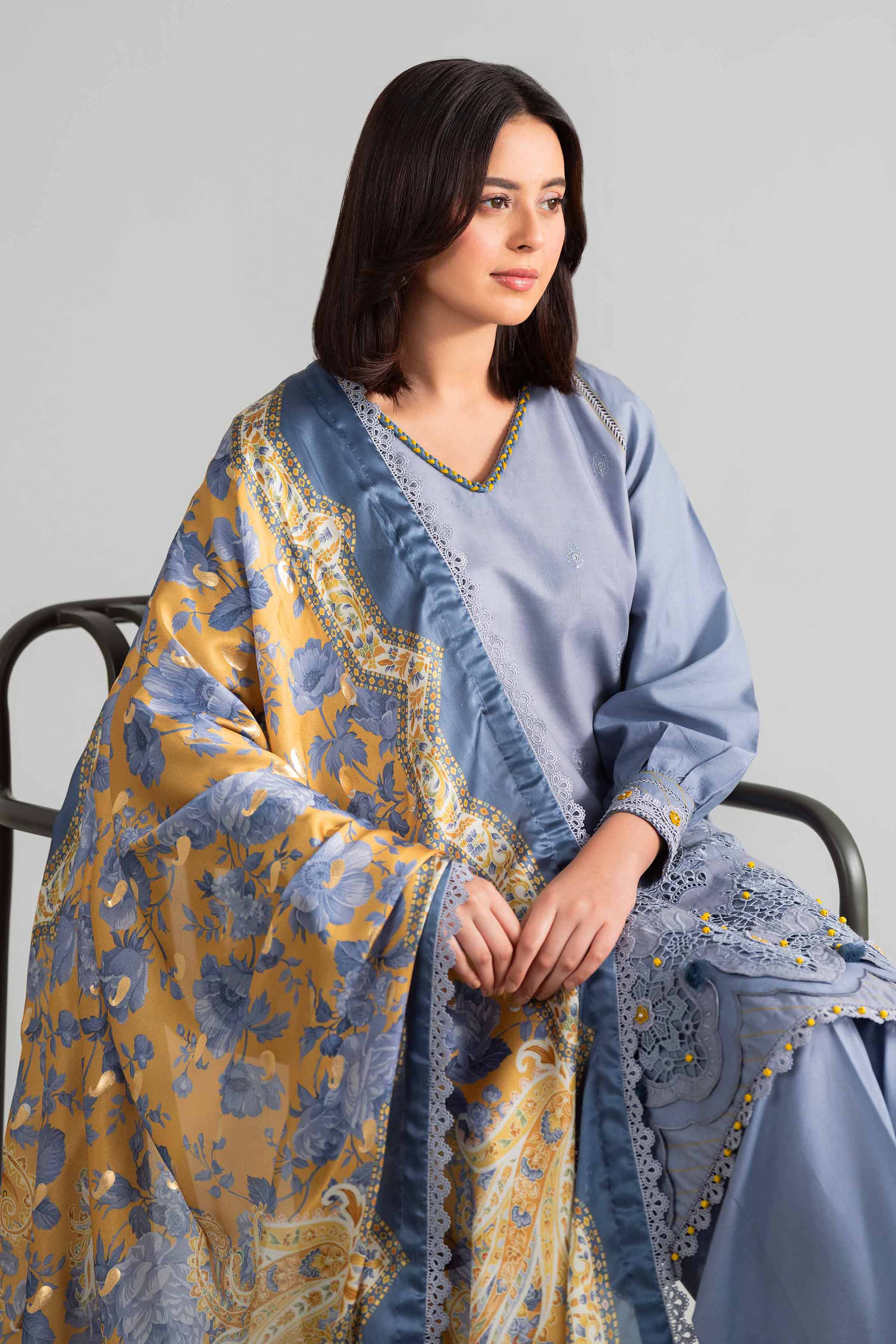 3 Piece - Digital Printed Embroidered Suit - 42601920