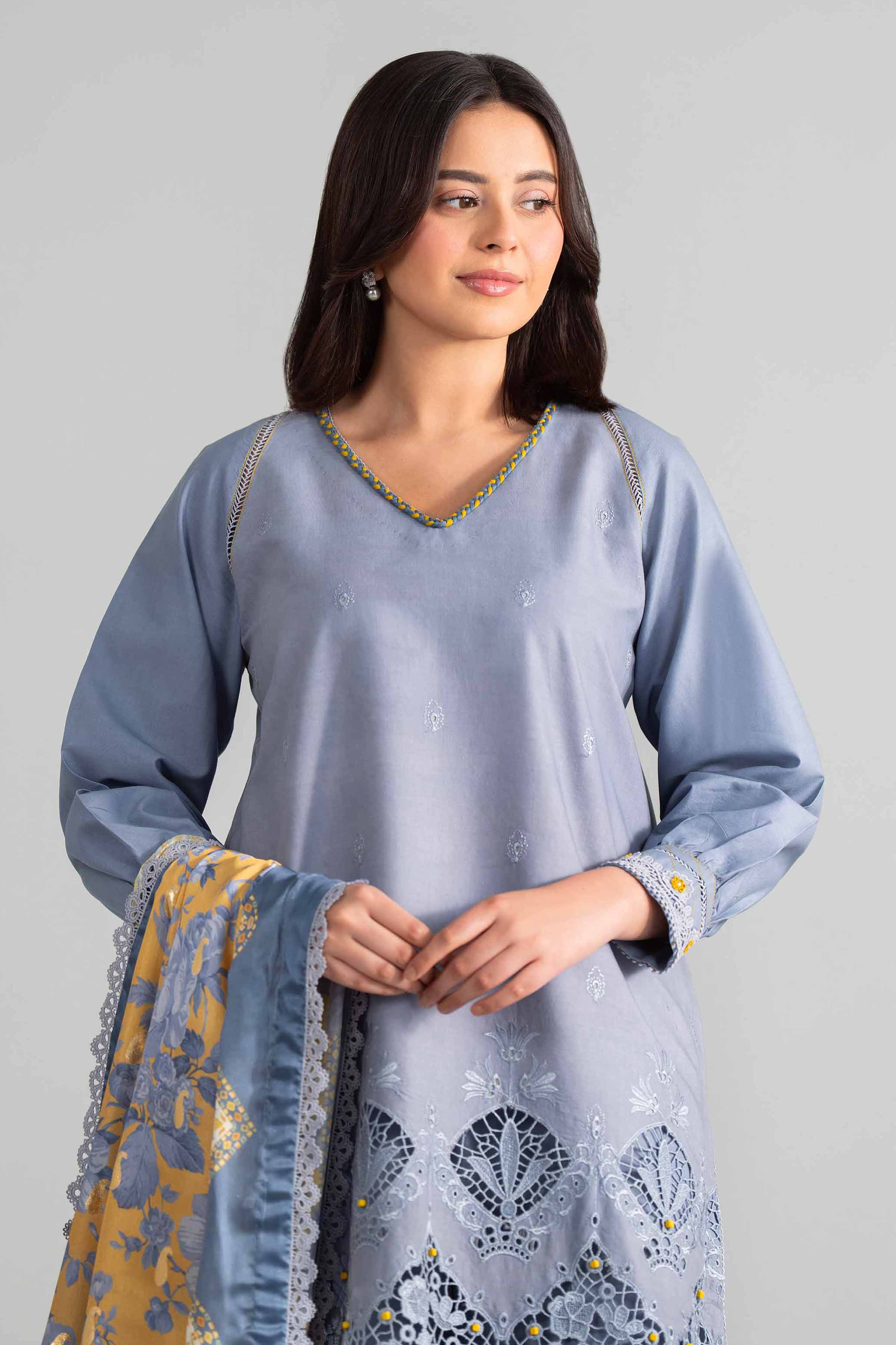 3 Piece - Digital Printed Embroidered Suit - 42601920