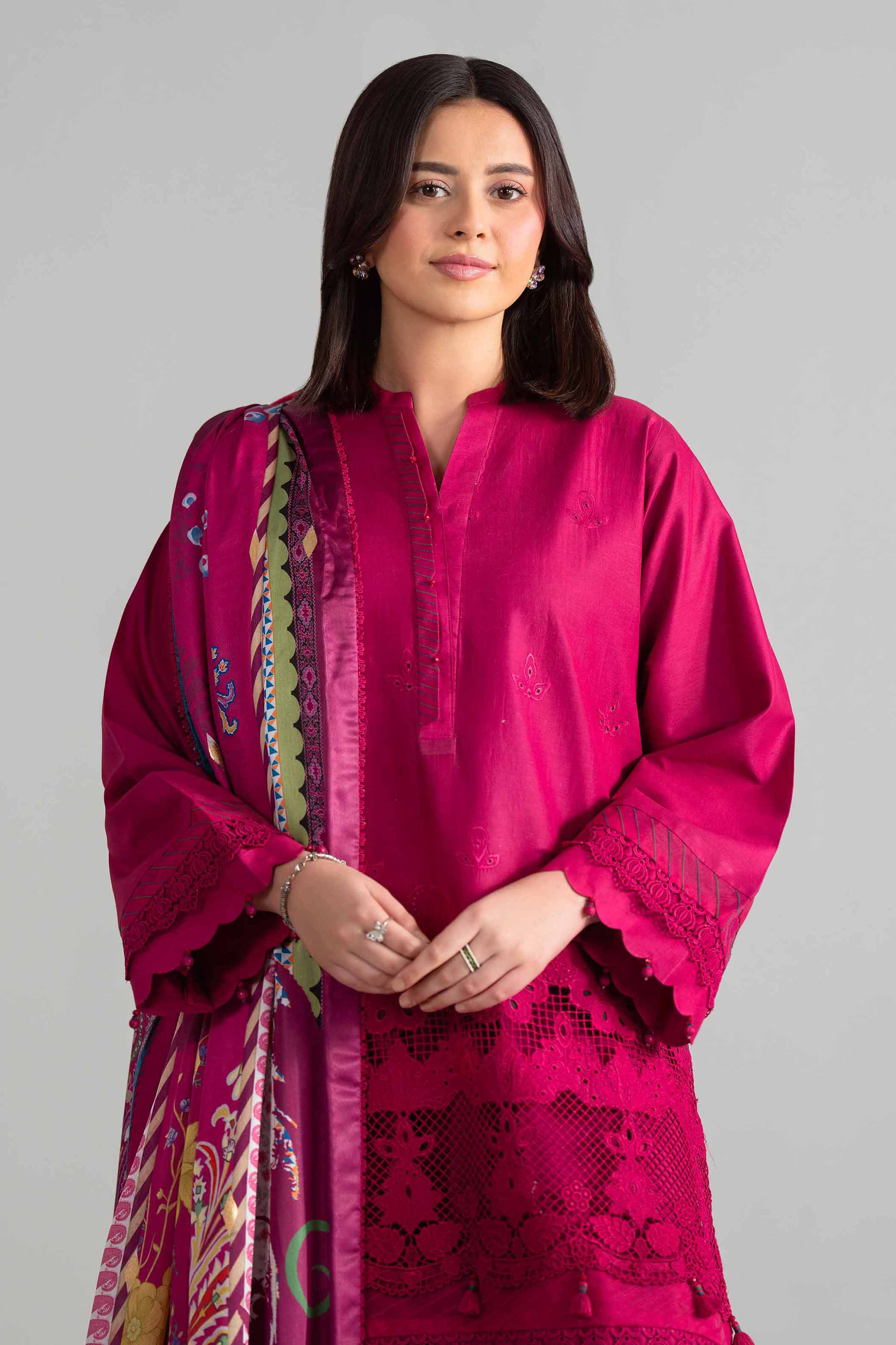 3 Piece - Digital Printed Embroidered Suit - 42601922