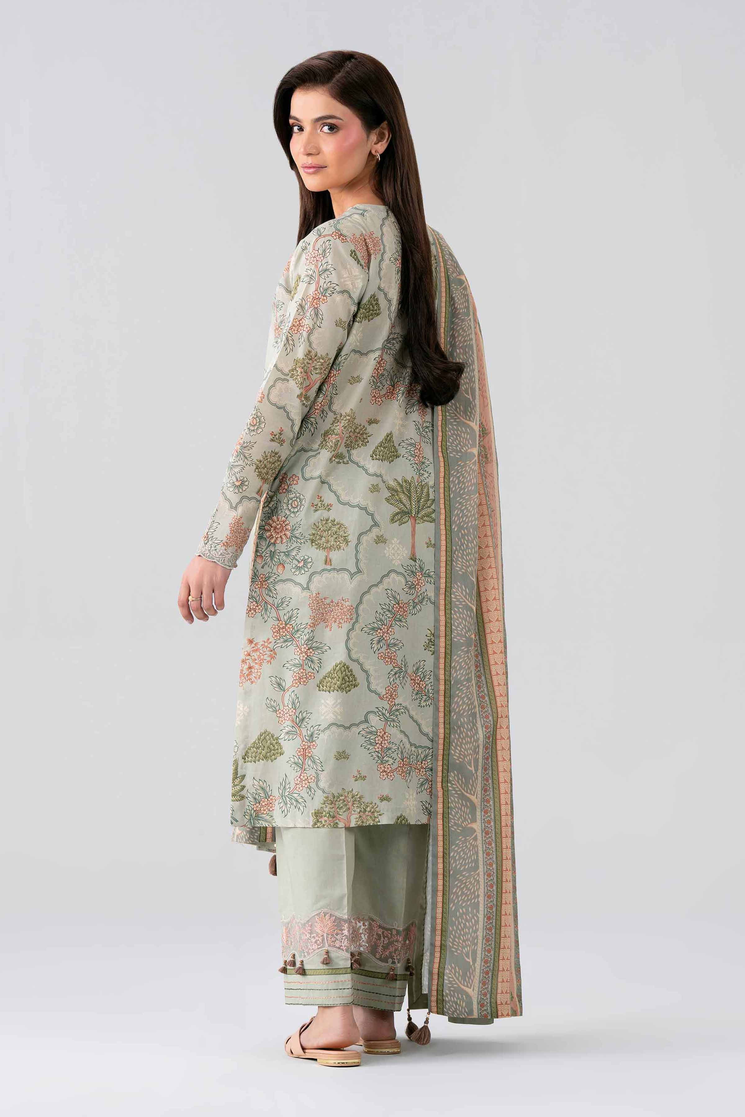 3 Piece - Printed Embroidered Suit - 42601969