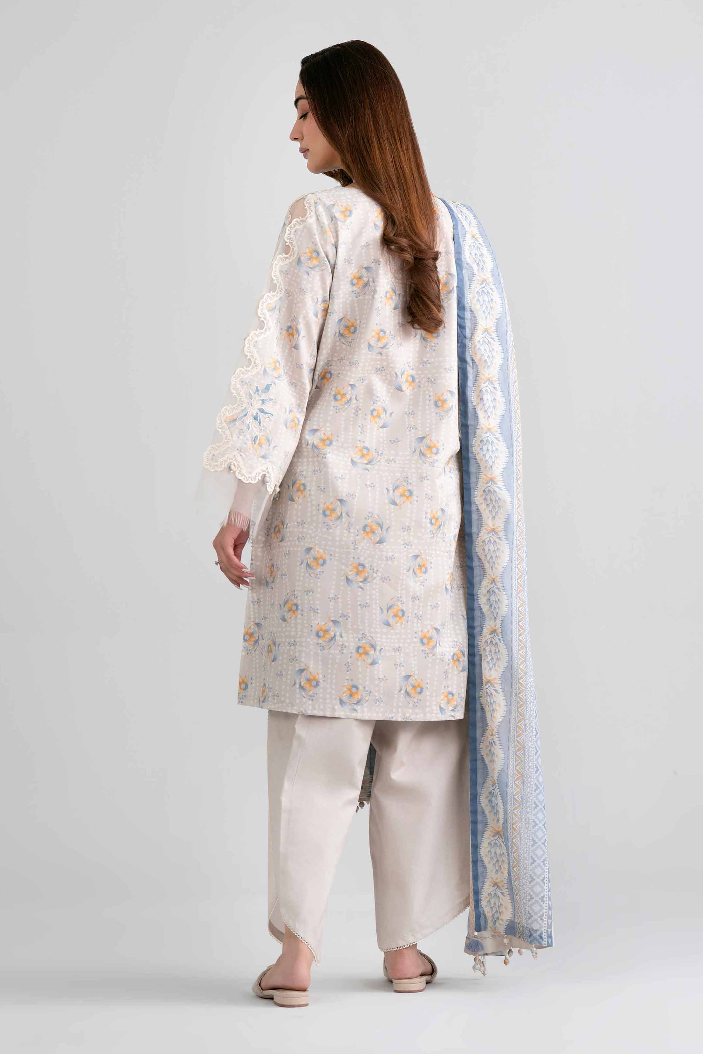 3 Piece - Printed Embroidered Suit - 42601973