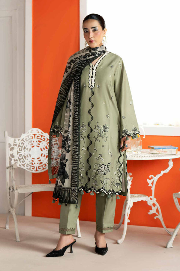 3 Piece - Digital Printed Embroidered Suit - 42601985