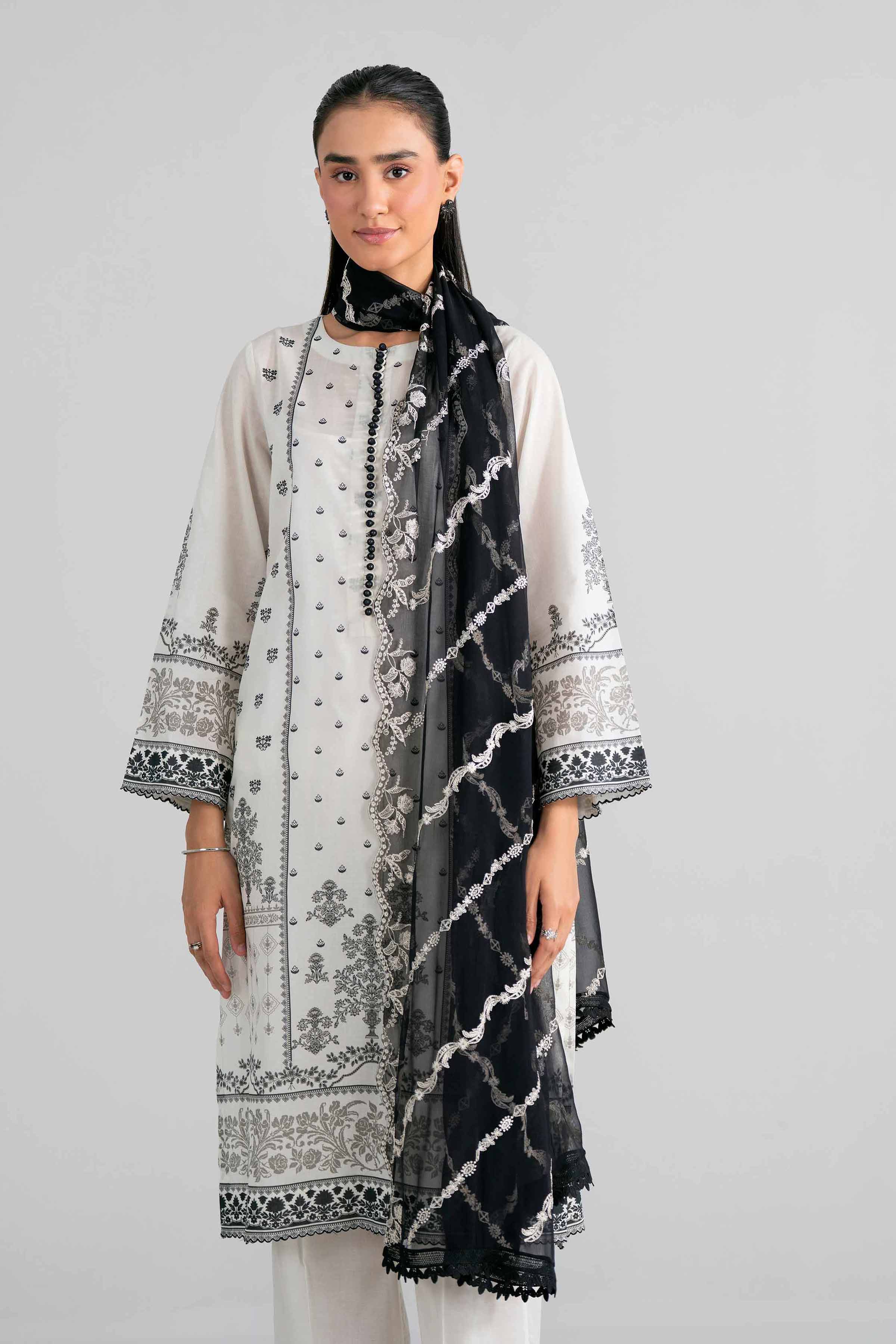 3 Piece - Digital Printed Embroidered Suit - 42602007