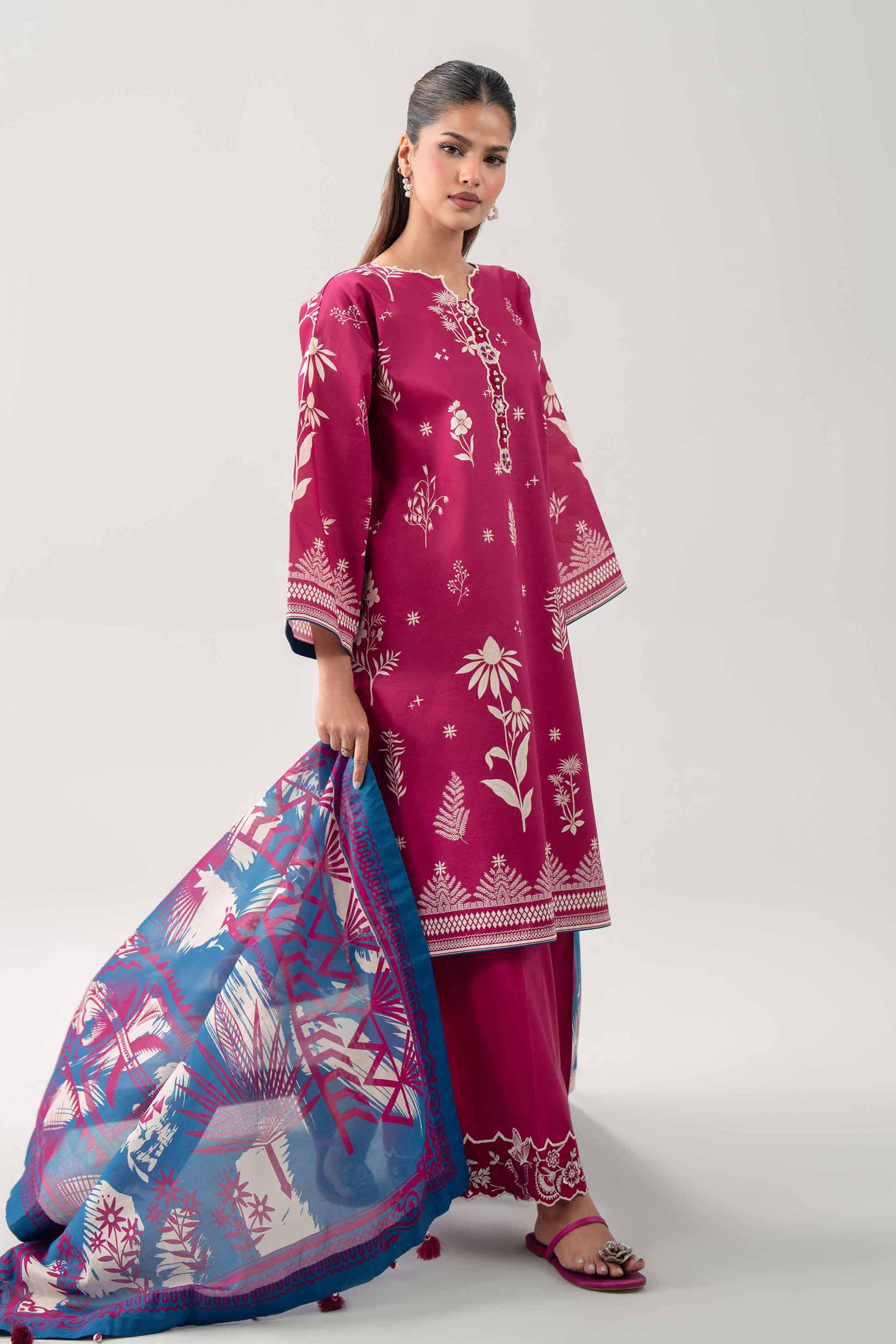 3 Piece - Digital Printed Embroidered Suit - 42602095