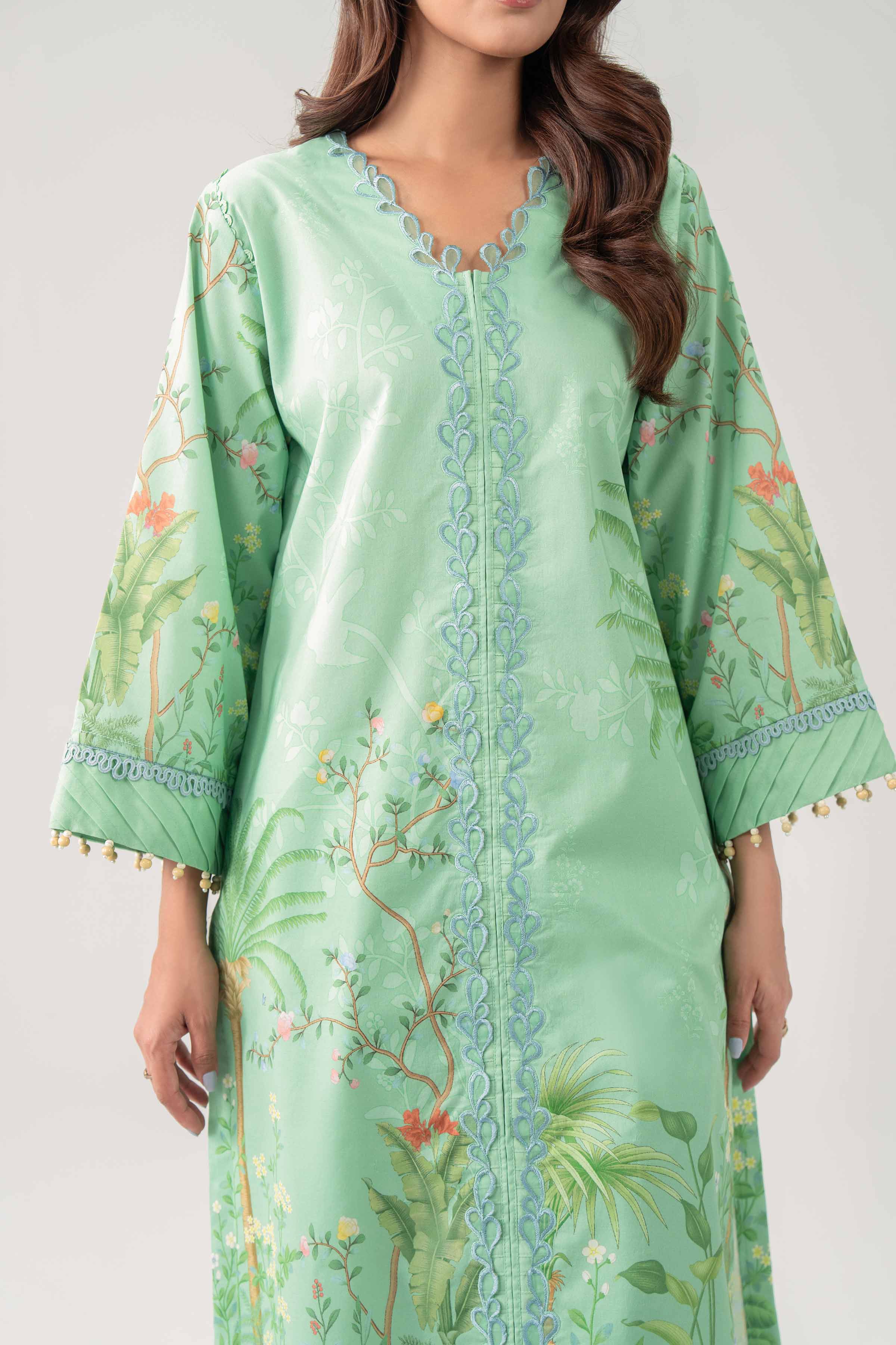 3 Piece - Digital Printed Embroidered Suit - 42602098
