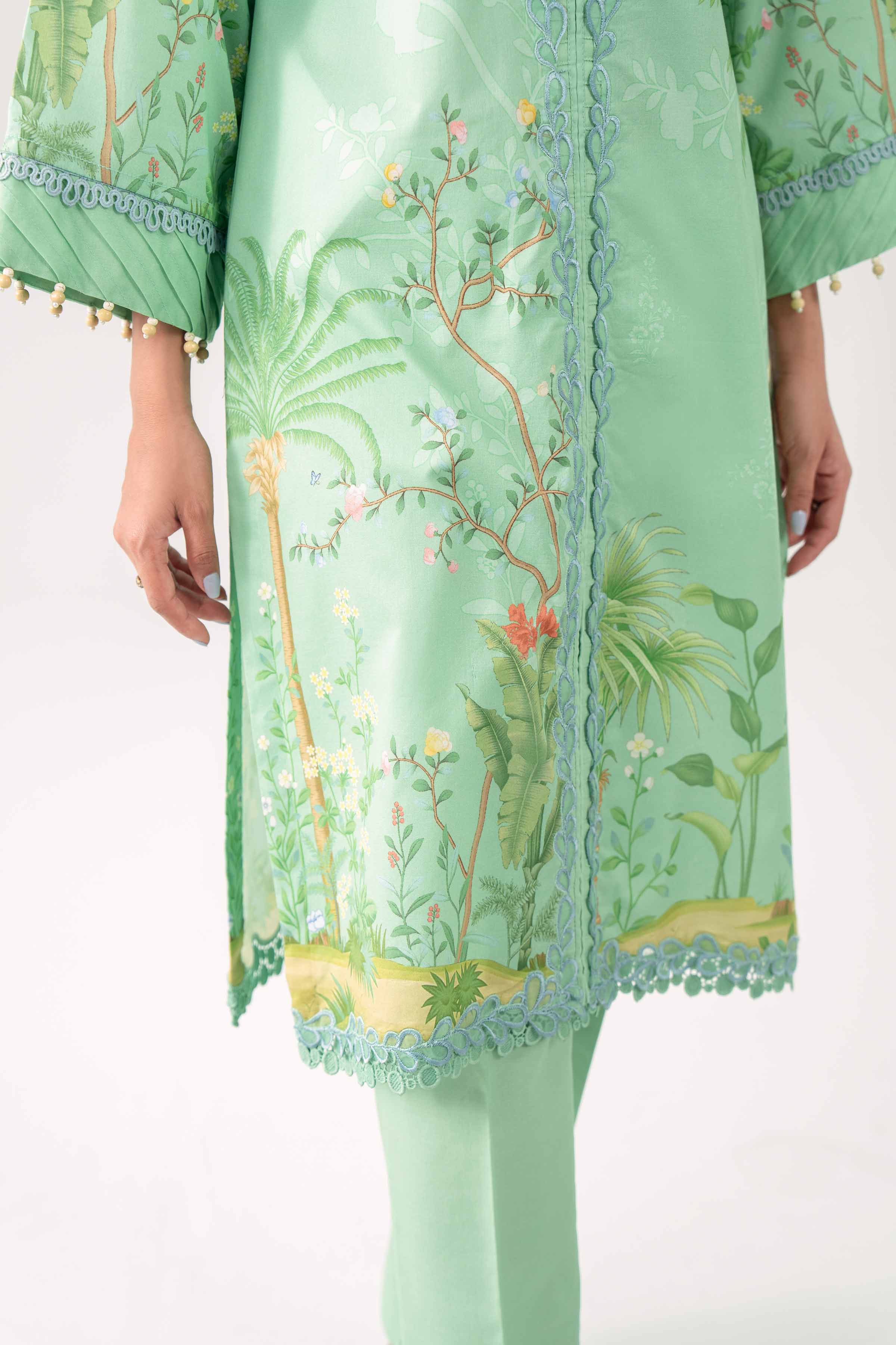 3 Piece - Digital Printed Embroidered Suit - 42602098
