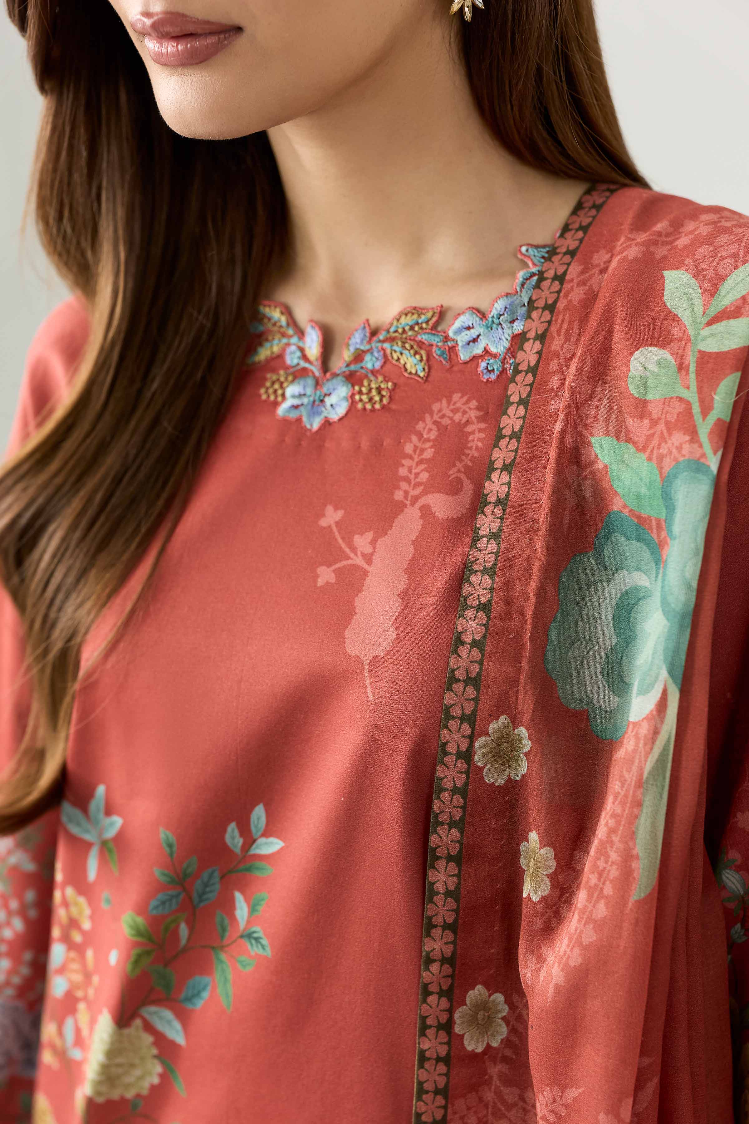 3 Piece - Digital Printed Embroidered Suit - 42602100