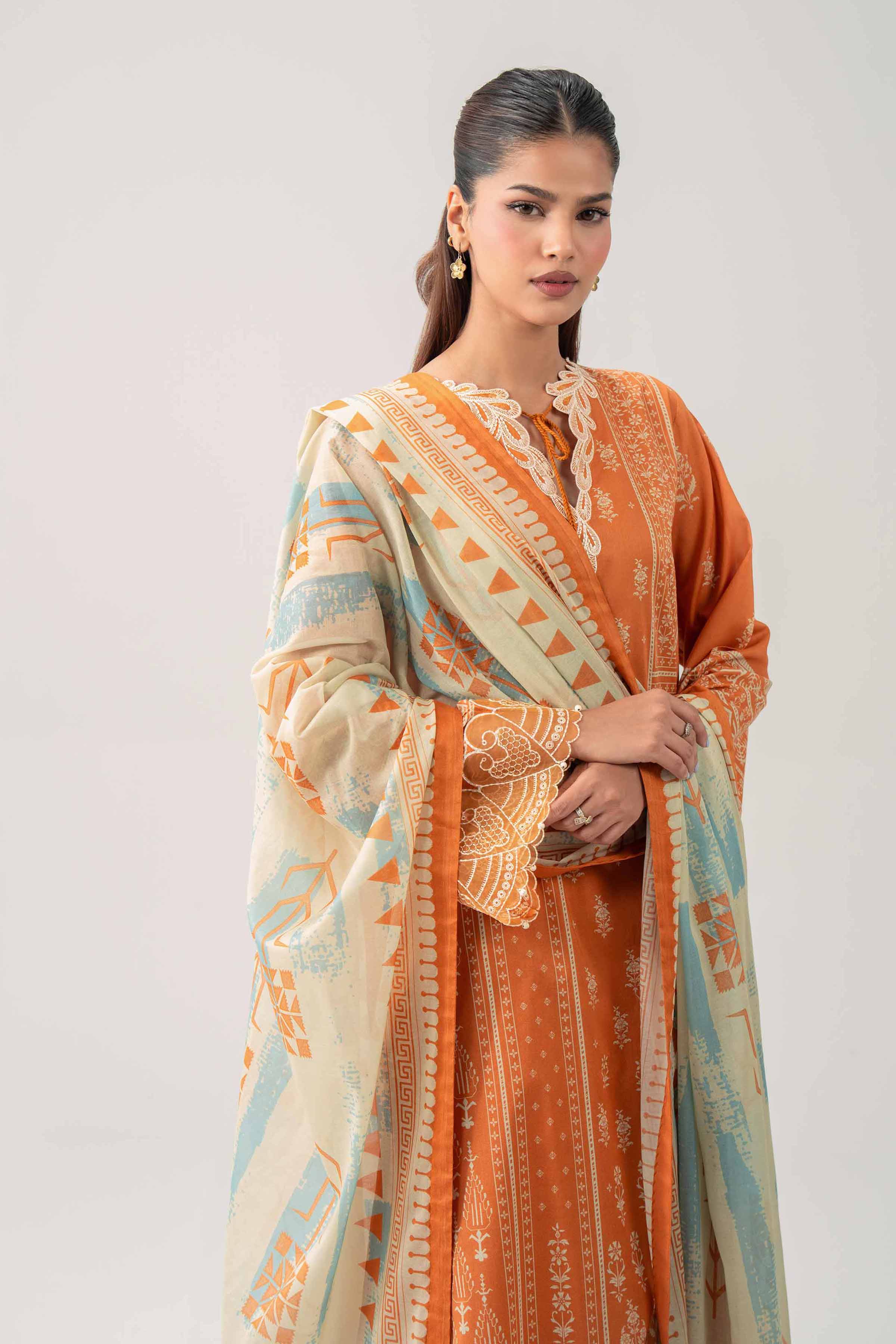 3 Piece - Digital Printed Embroidered Suit - 42602102
