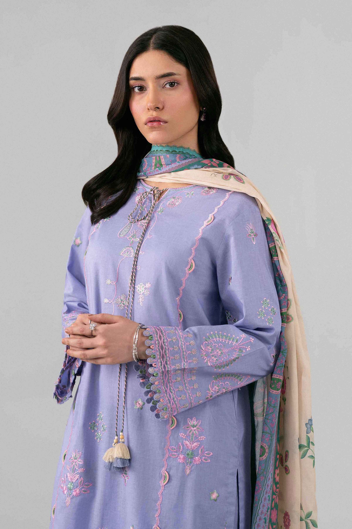 3 Piece - Digital Printed Embroidered Suit - 42602135