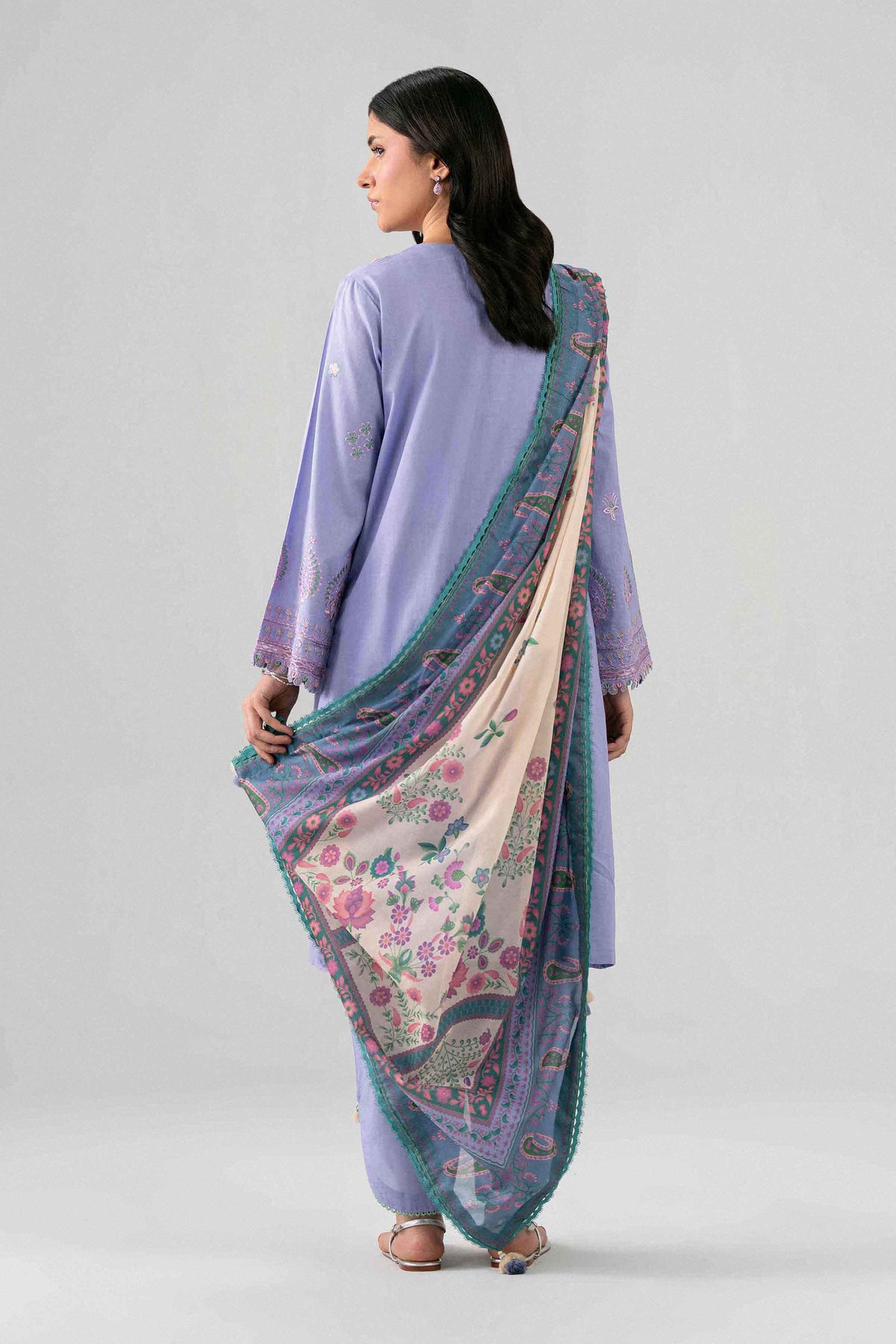 3 Piece - Digital Printed Embroidered Suit - 42602135