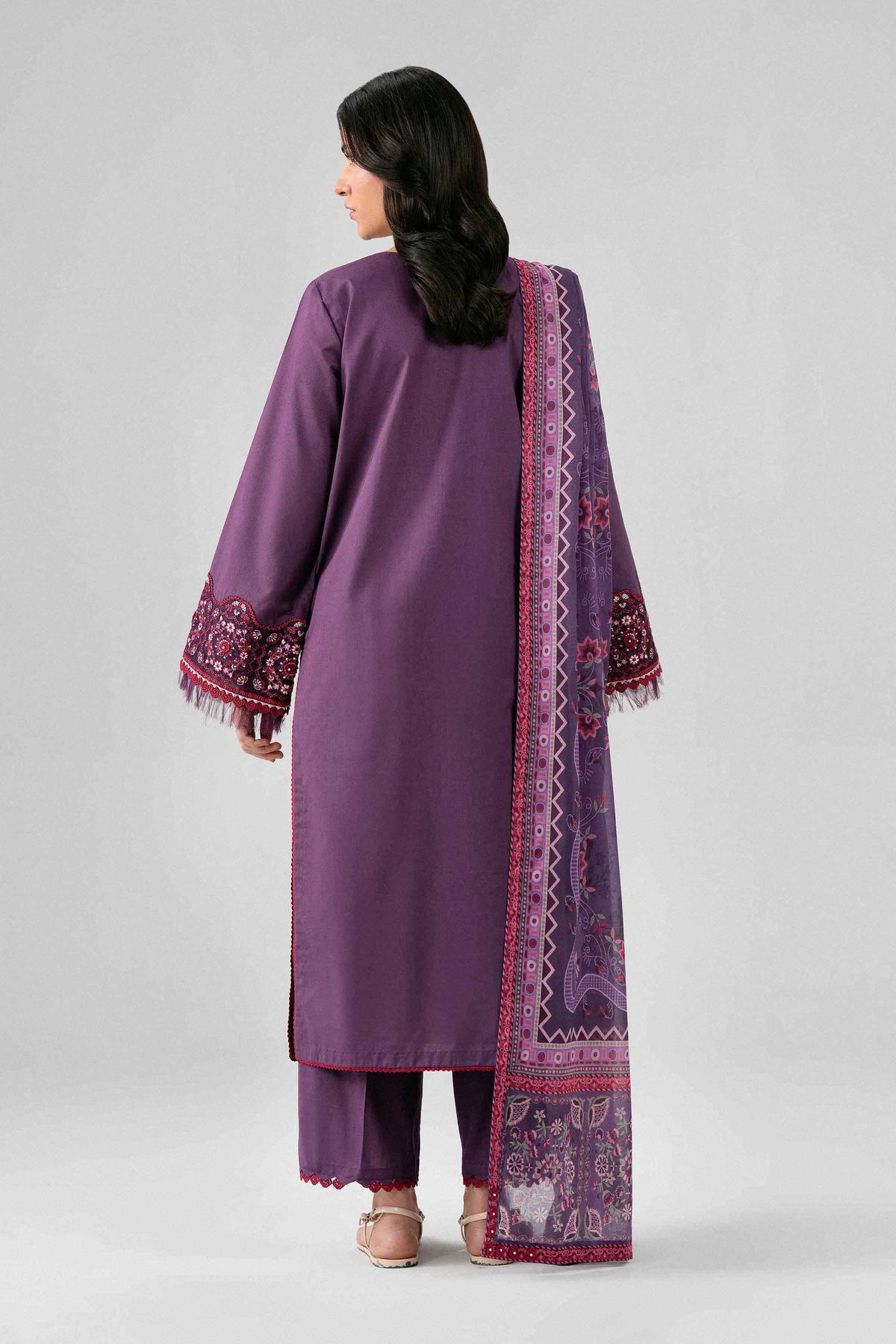 3 Piece - Digital Printed Embroidered Suit - 42602136