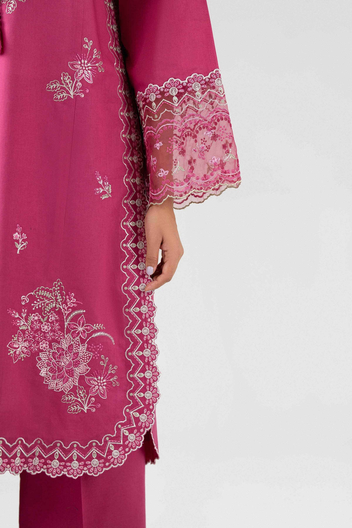 3 Piece - Digital Printed Embroidered Suit - 42602139