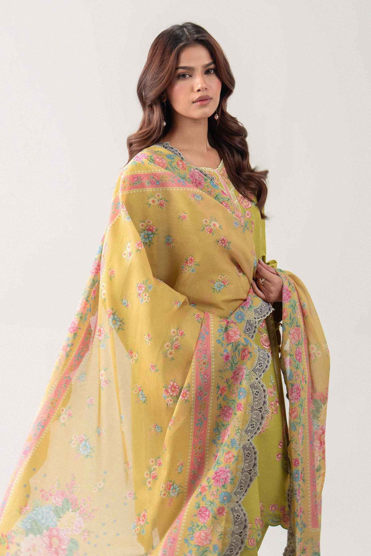 3 Piece - Digital Printed Embroidered Suit - 42602141