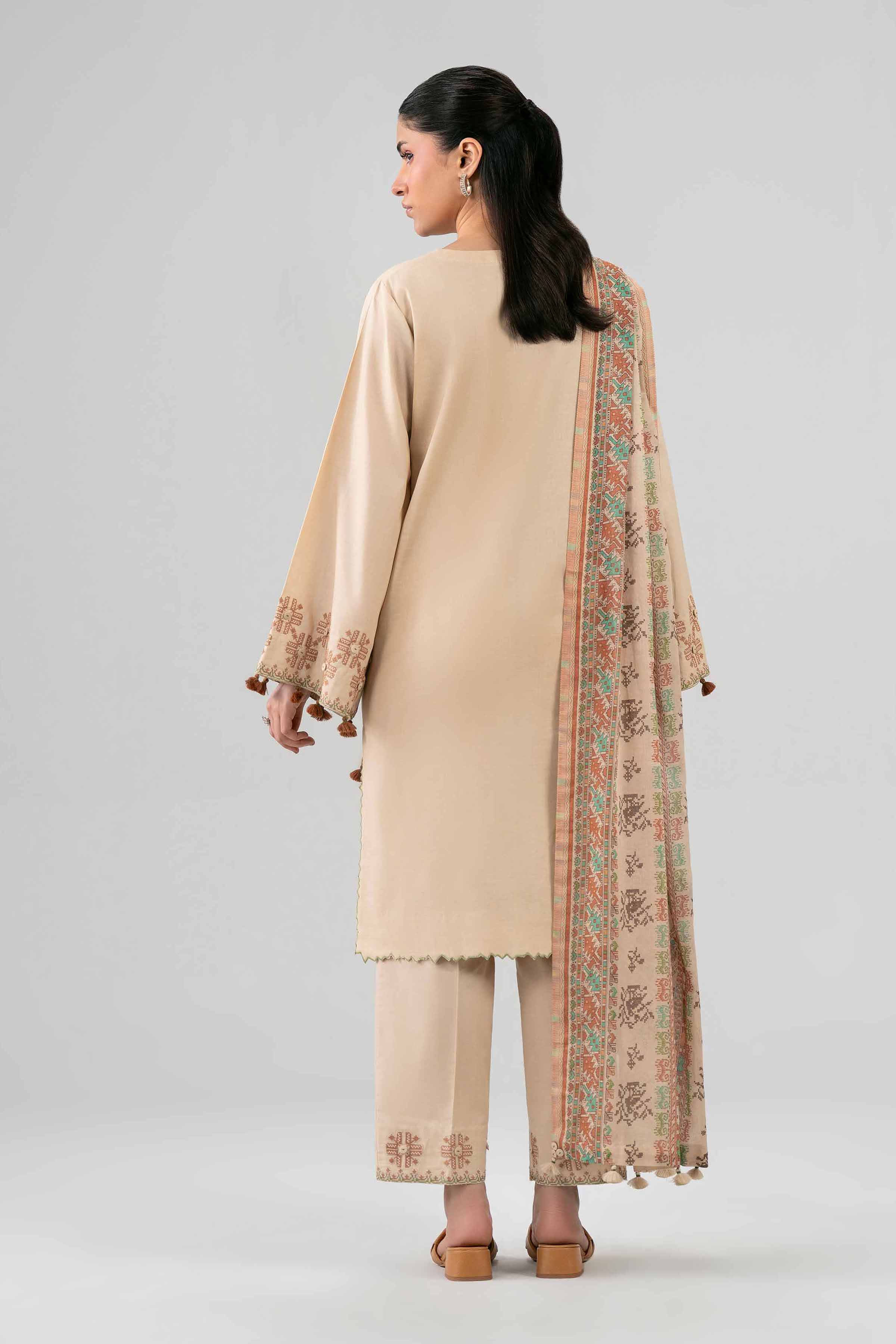 3 Piece - Printed Embroidered Suit - 42602148