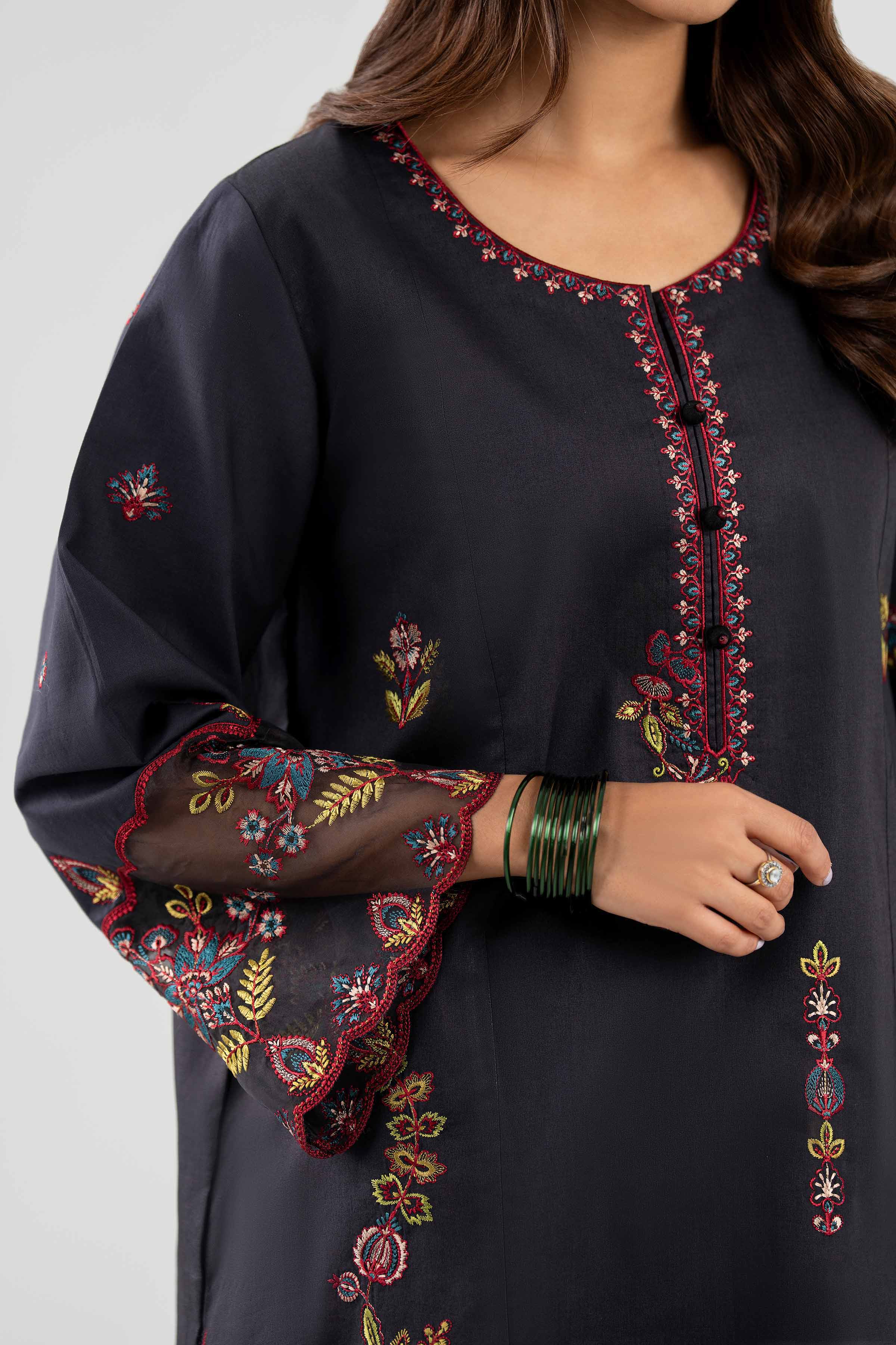 3 Piece - Printed Embroidered Suit - 42602149