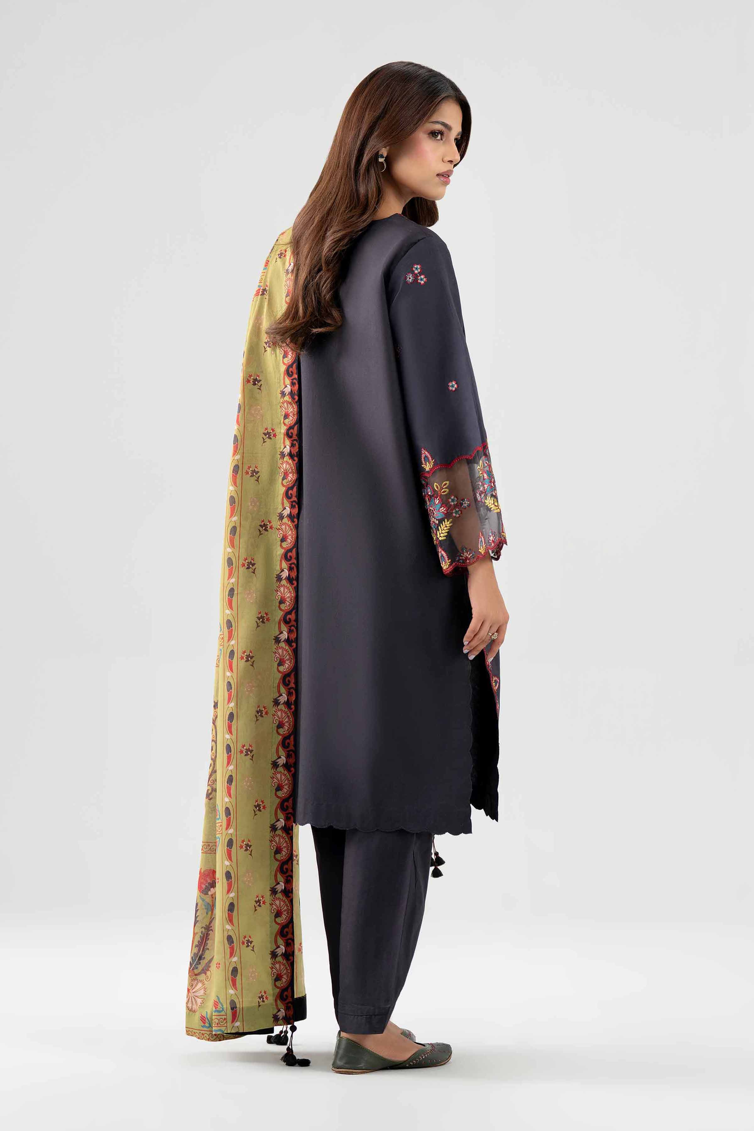 3 Piece - Printed Embroidered Suit - 42602149
