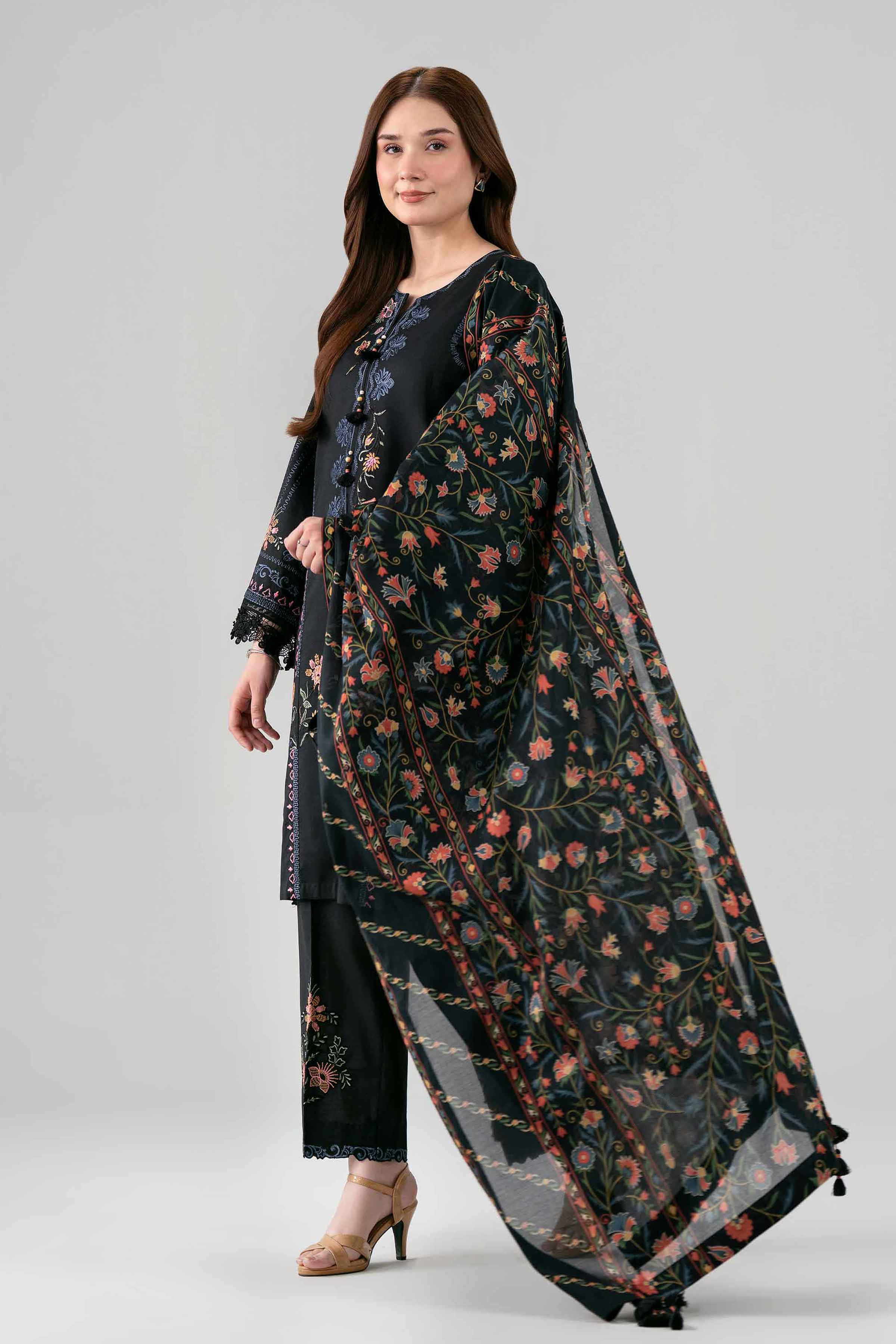 3 Piece - Printed Embroidered Suit - 42602152