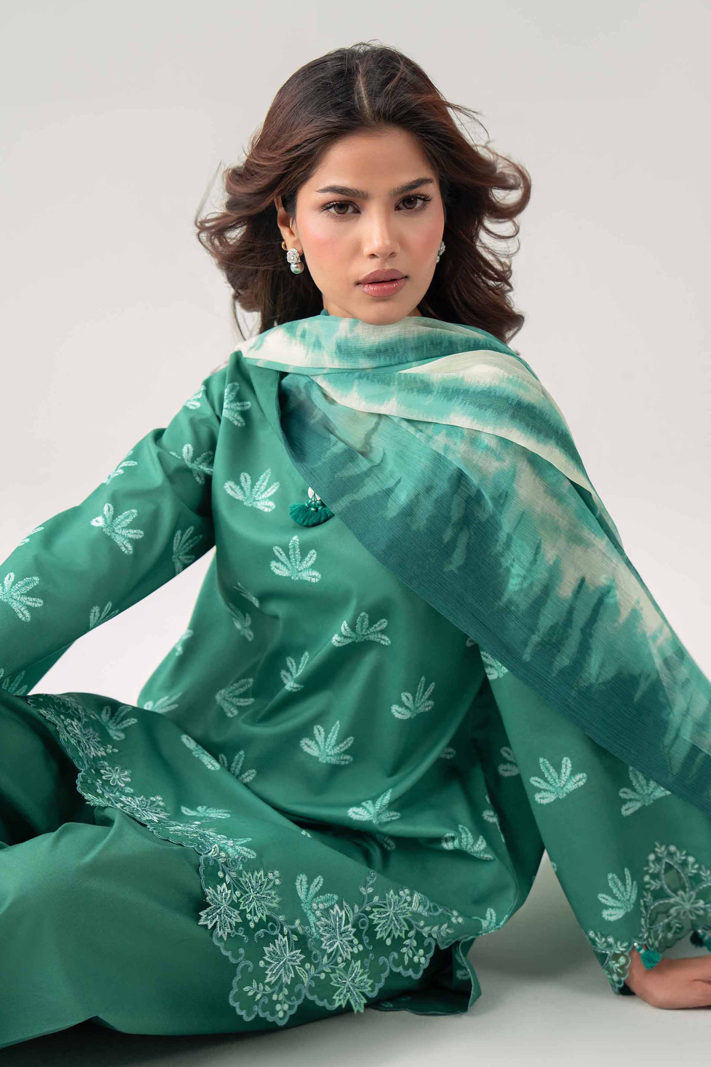 3 Piece - Digital Printed Embroidered Suit - 42602171