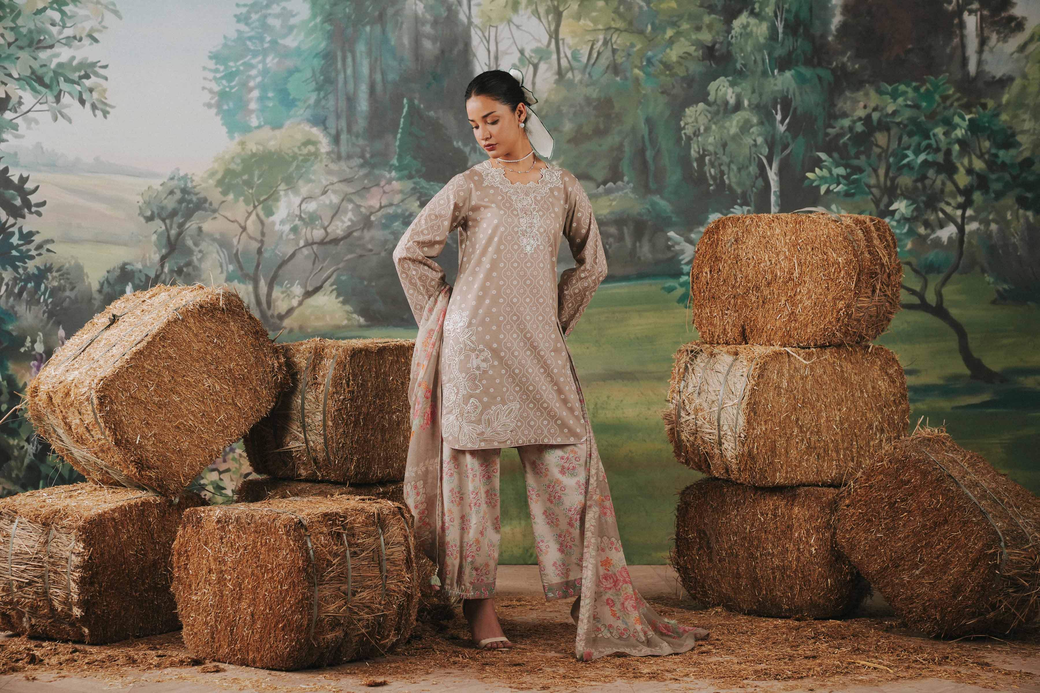 3 Piece - Digital Printed Embroidered Suit - 42602176