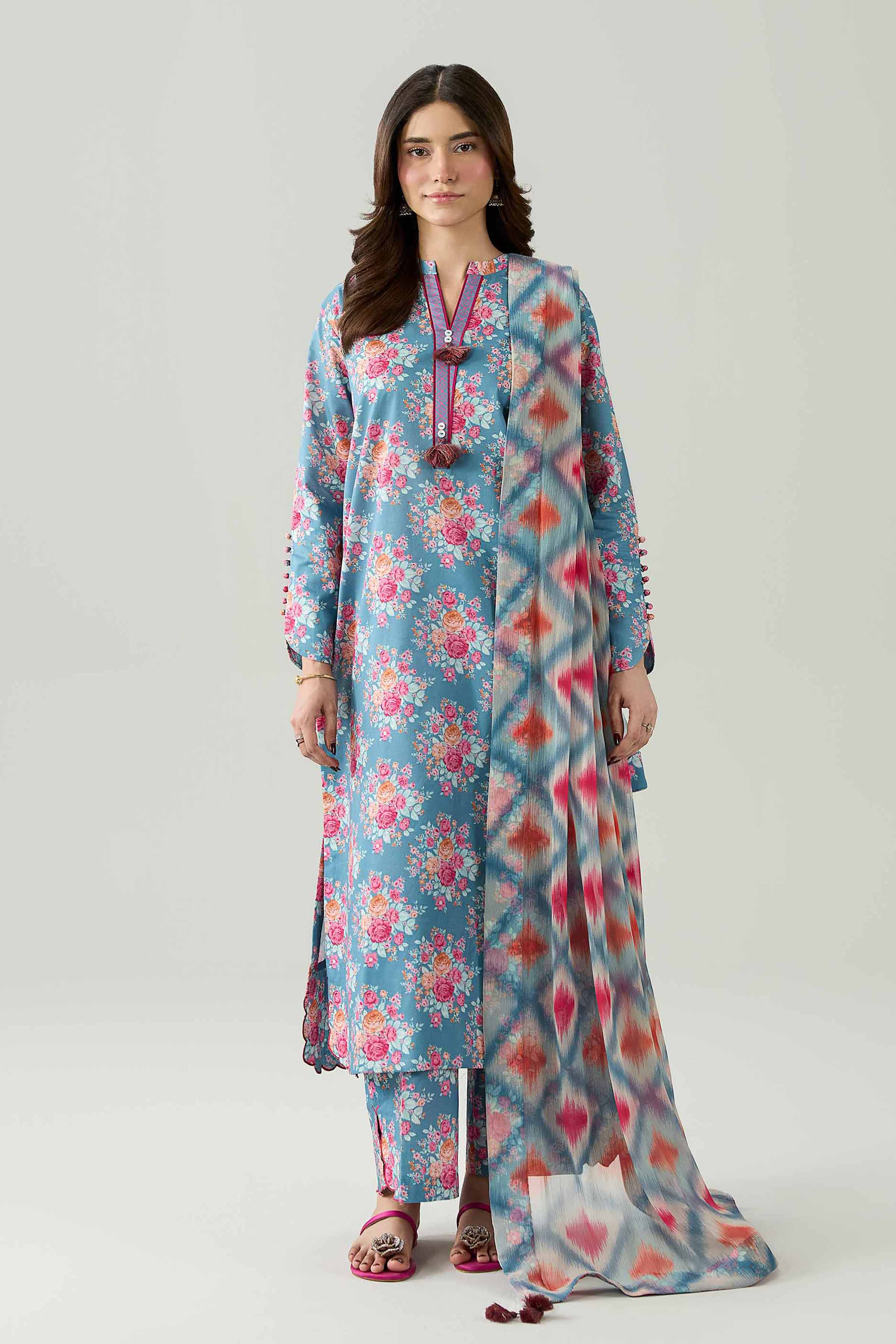 3 Piece - Digital Printed Suit - 42602187