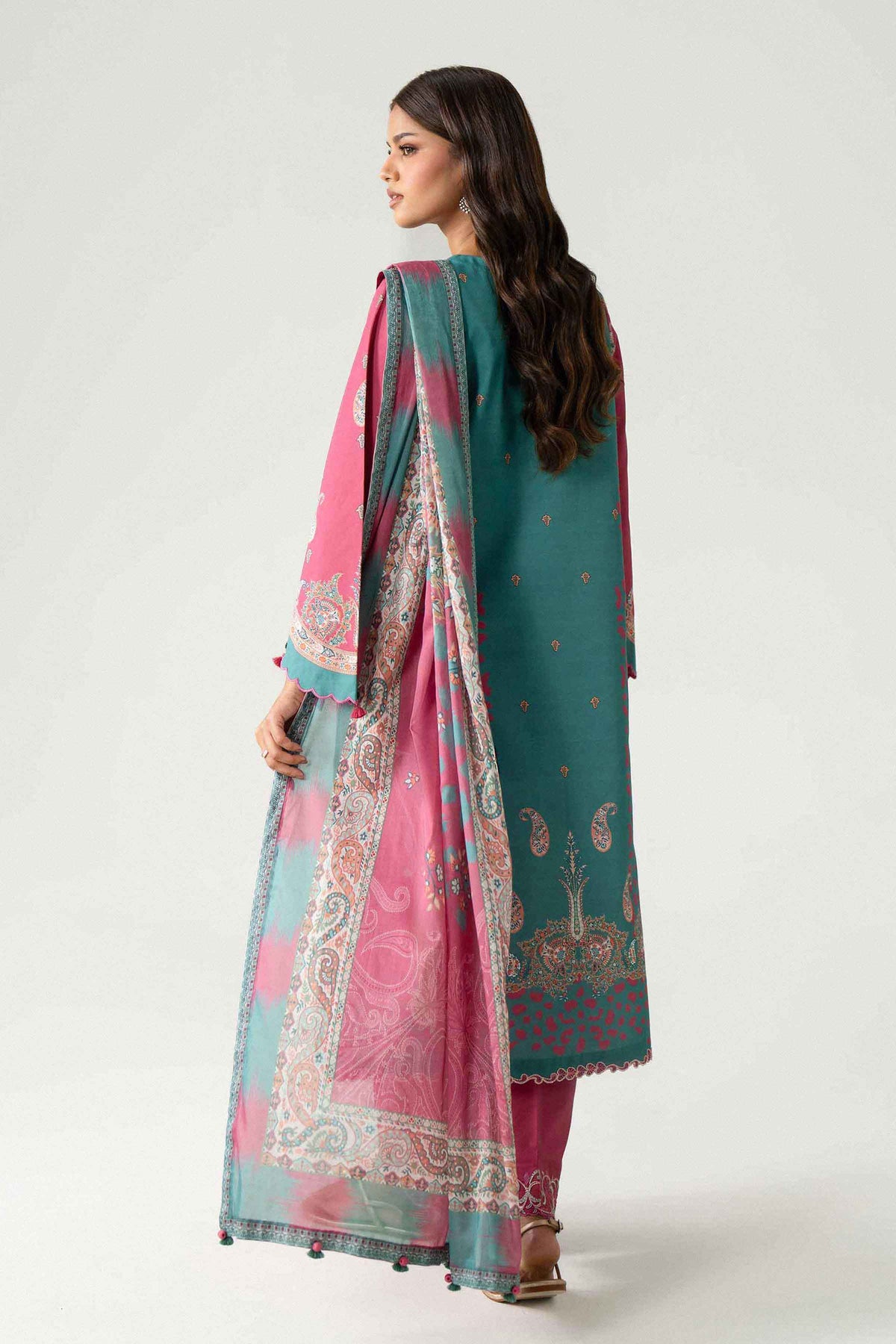 3 Piece - Digital Printed Embroidered Suit - 42602227