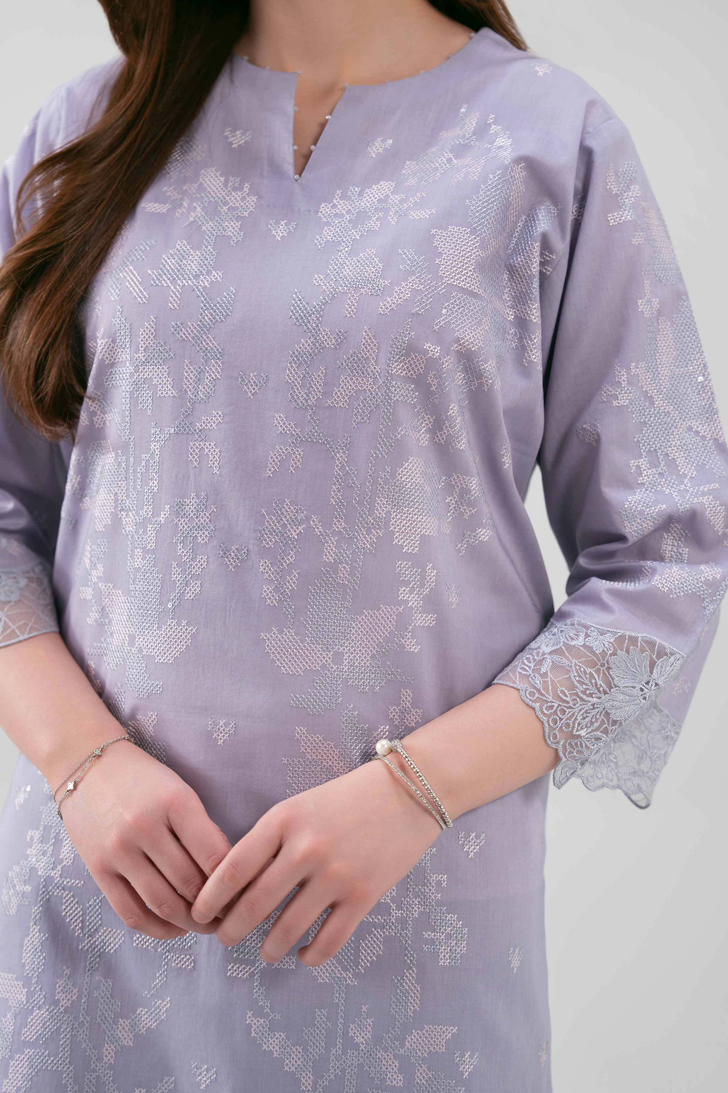 3 Piece - Digital Printed Embroidered Suit - 42619514