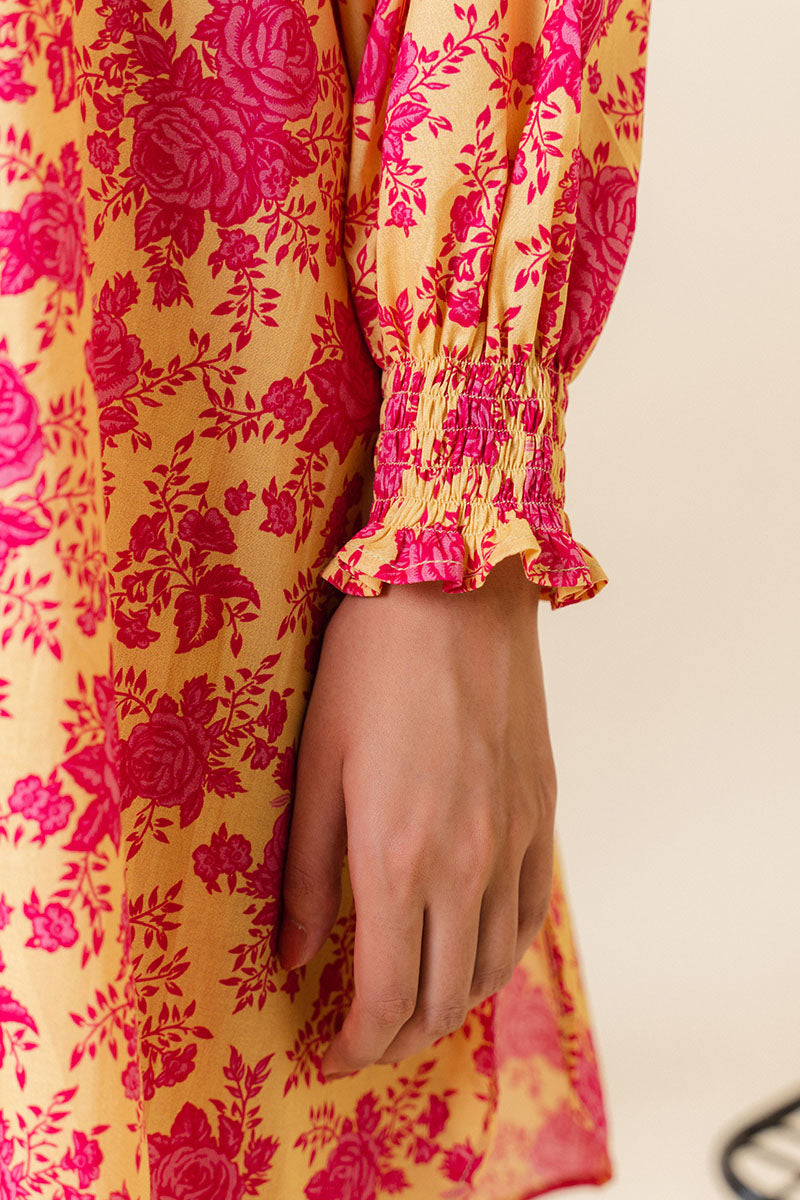 MISTED YELLOW-3 PIECE PRINTED LAWN SUIT